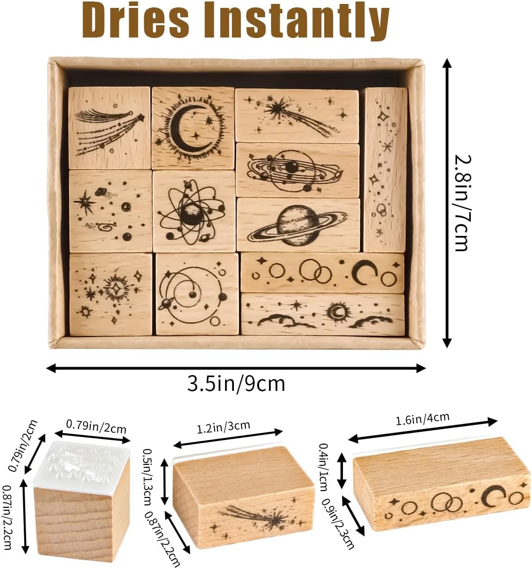 Sello de goma con patrones de plantas de madera, juego de sellos de goma de madera decorativos estrellados para manualidades, tarjetas, álbumes de
