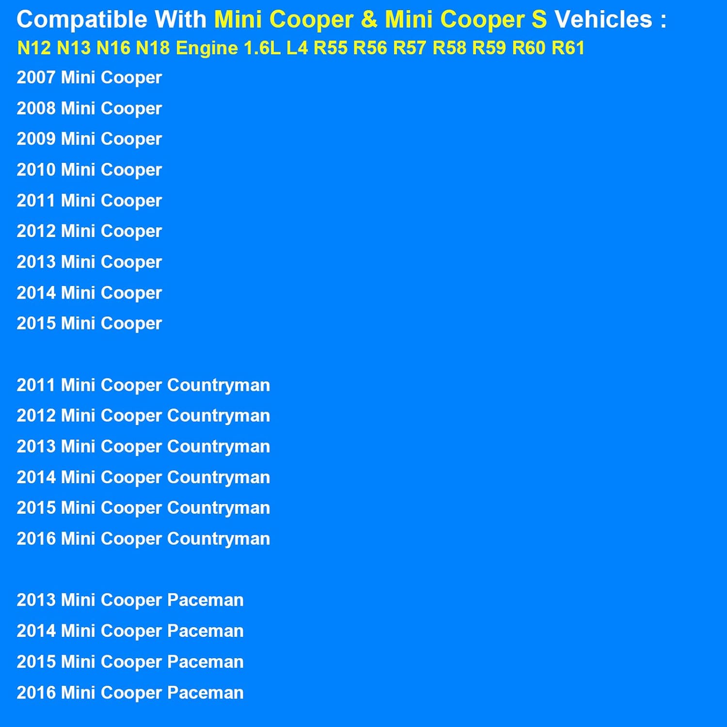 Filtro de aceite, repuesto 11427622446 compatible con Mini Cooper y Mini Cooper S – Mini Cooper 2007-2015, Mini Cooper Countryman 2011-2016, Mini