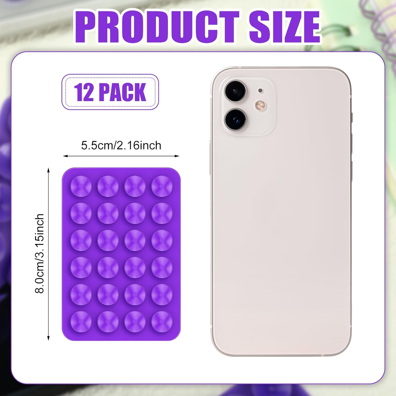 12 fundas de silicona con ventosa para teléfono, soporte adhesivo para teléfono, soporte antideslizante con ventosa para espejo, baño, hogar, cocina