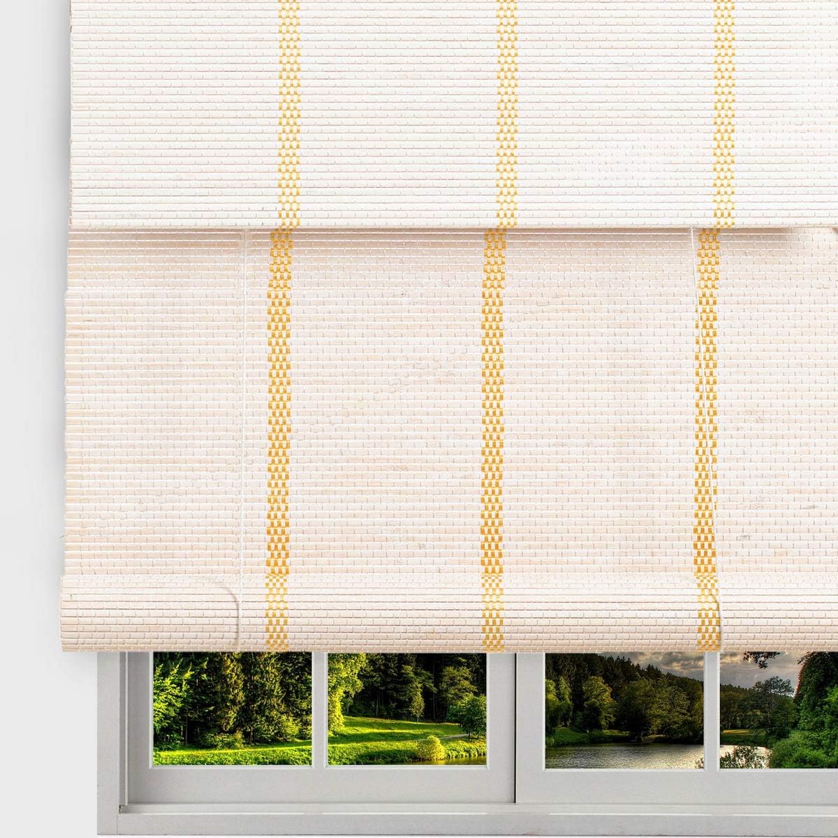 TJ Global – Persiana enrollable de bambú para ventana, parasol con filtro de luz