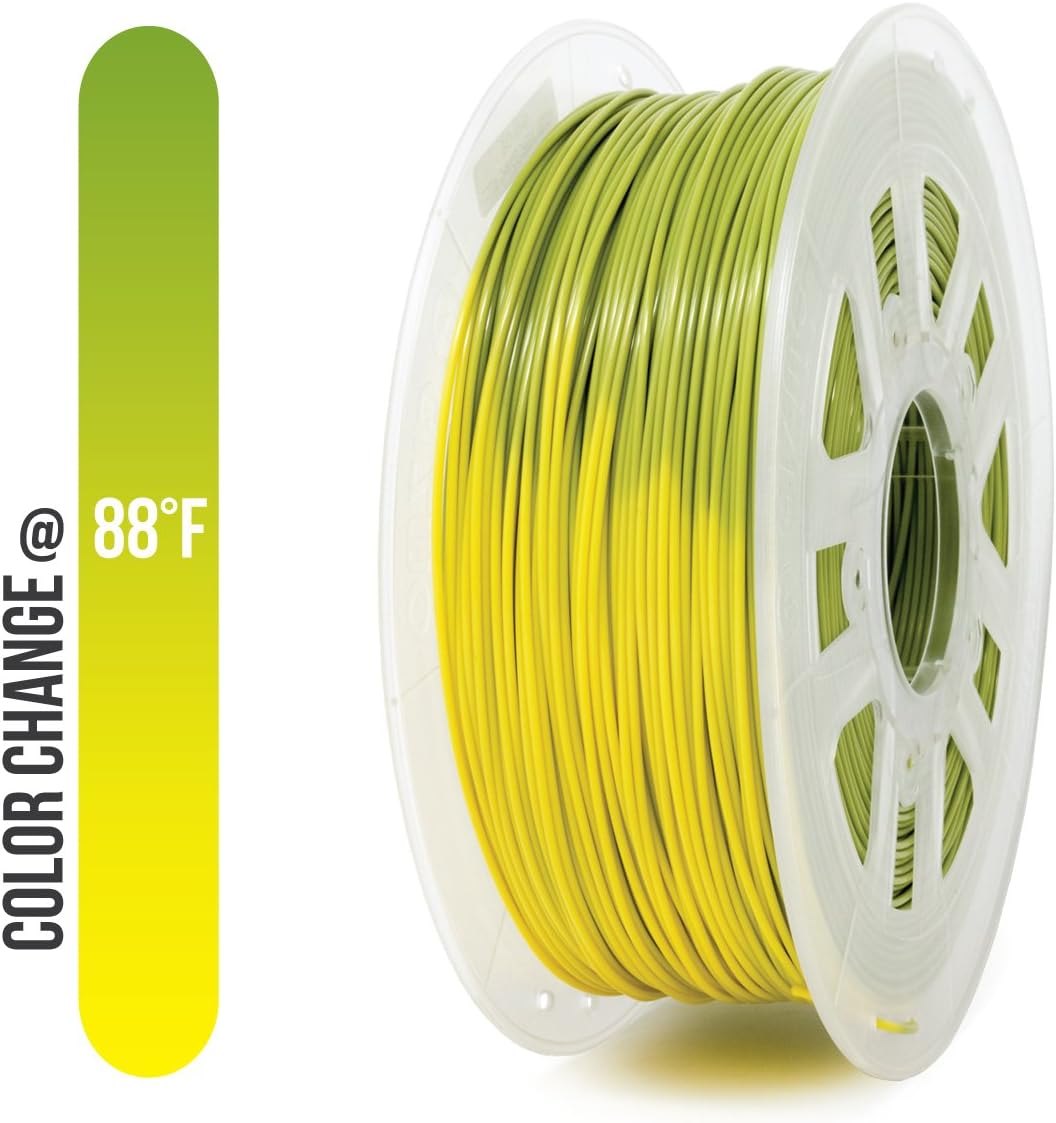 Gizmo Dorks Filamento PLA para impresora 3D de 0.069 in, 7.05 oz, paquete de 4 colores mármol, azul brillante, verde brillante, verde cambio,
