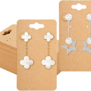 Anwyll Tarjetas de aretes, tarjetas de exhibición de aretes para vender, tarjetas de papel kraft de 3.5 x 2 pulgadas, 100 tarjetas colgantes de Anwyll Tarjetas de aretes, tarjetas de exhibición de aretes para vender, tarjetas de papel kraft de 3.5 x 2 pulgadas, 100 tarjetas colgantes de