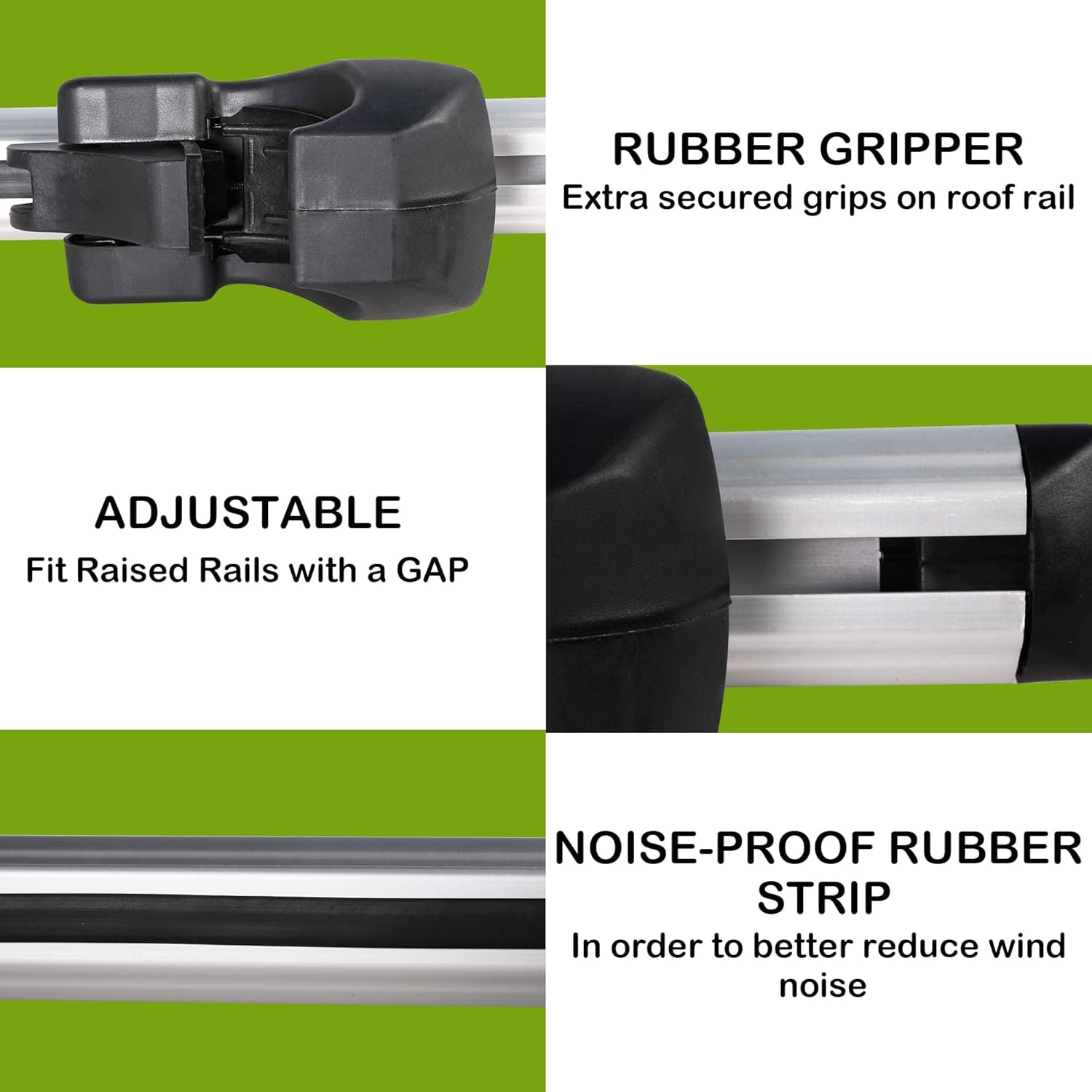 Barra transversal para portaequipajes, portaequipajes universal de 54 pulgadas con cerraduras, barra transversal de aluminio ajustable para riel