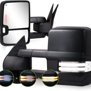 Switchback – Espejos de remolque para Chevy Silverado Suburban Avalanche Tahoe 2007-2014, espejo de remolque GMC Sierra Yukon con luz de señal Switchback – Espejos de remolque para Chevy Silverado Suburban Avalanche Tahoe 2007-2014, espejo de remolque GMC Sierra Yukon con luz de señal