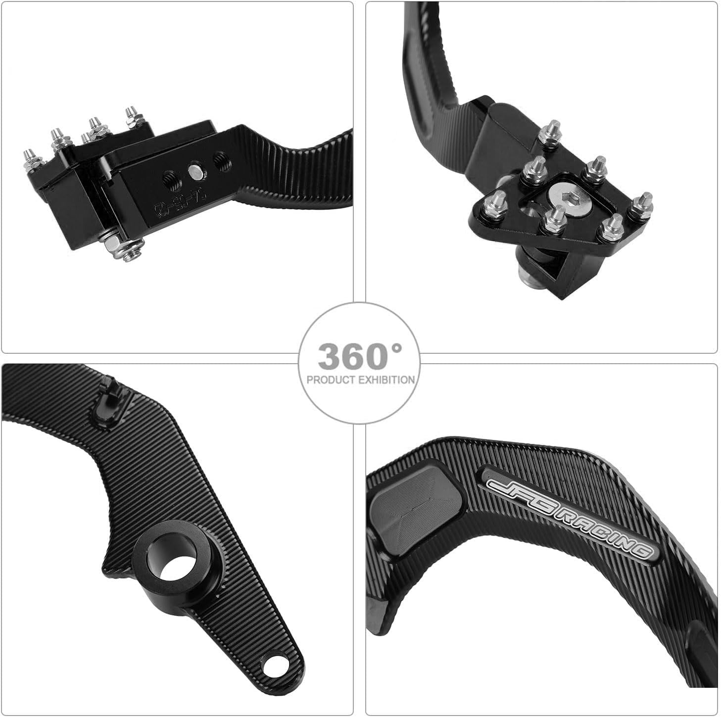 JFG RACING Palanca de pedal de freno trasero plegable para motocicleta CNC para KLR 650 KLR650 2020-2023 ADV negro