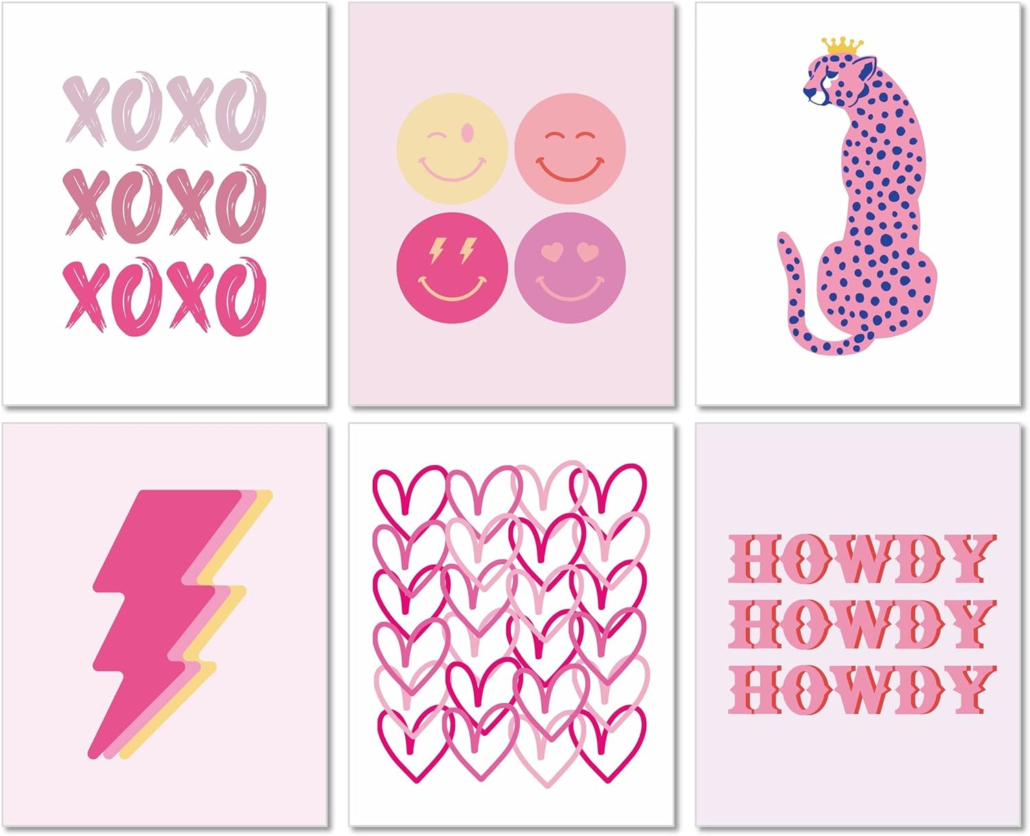 MINI ZOZI Decoración de habitación Preppy – Pósteres rosados de 8 x 10 pulgadas, sin marco, estéticos de moda para niñas, dormitorios, decoración de