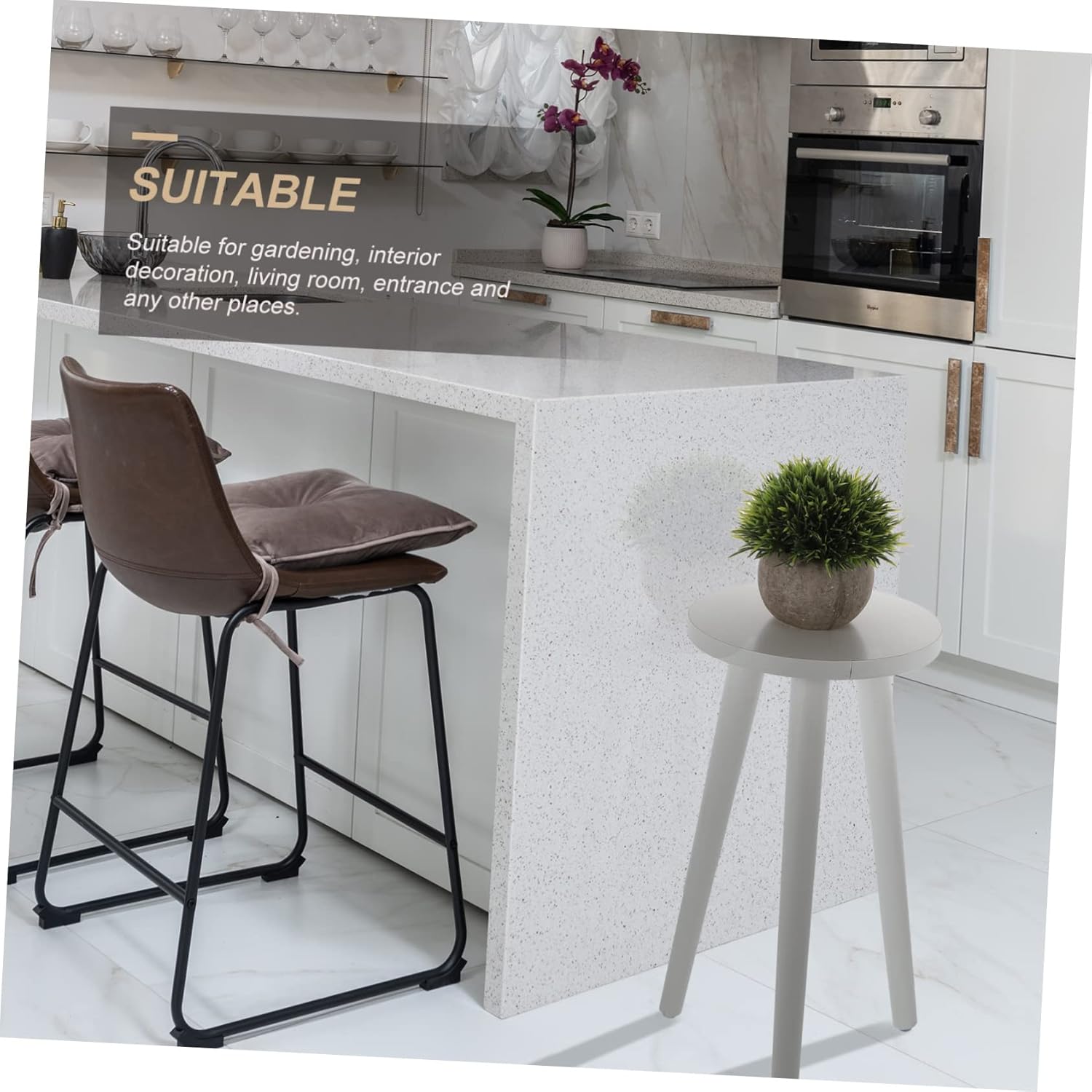Soporte para macetas de madera, soporte para plantas de piso, mesa auxiliar de madera, mesa de centro de madera maciza, estante para plantas,