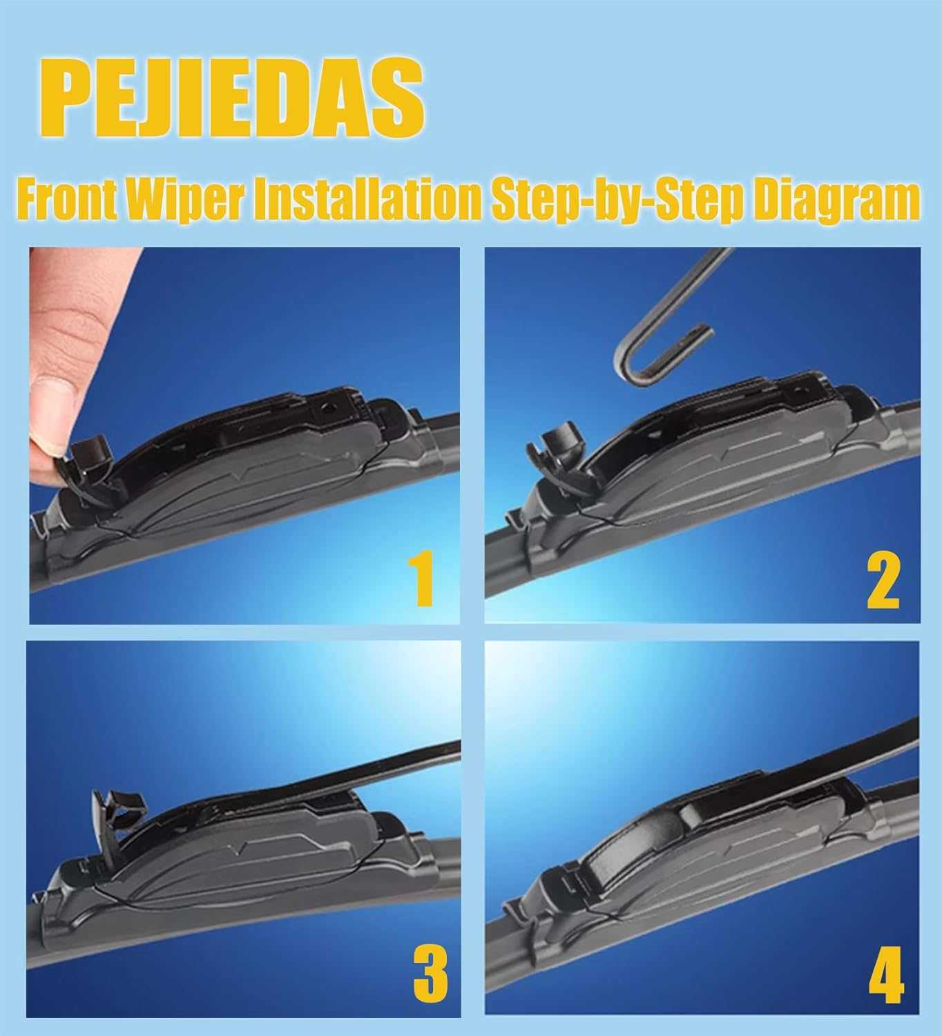 3 limpiaparabrisas para Chevrolet TrailblazerGMCEnvoy 2002-2006Yukon 2000-2006, limpiaparabrisas delantero + limpiaparabrisas trasero, estilo