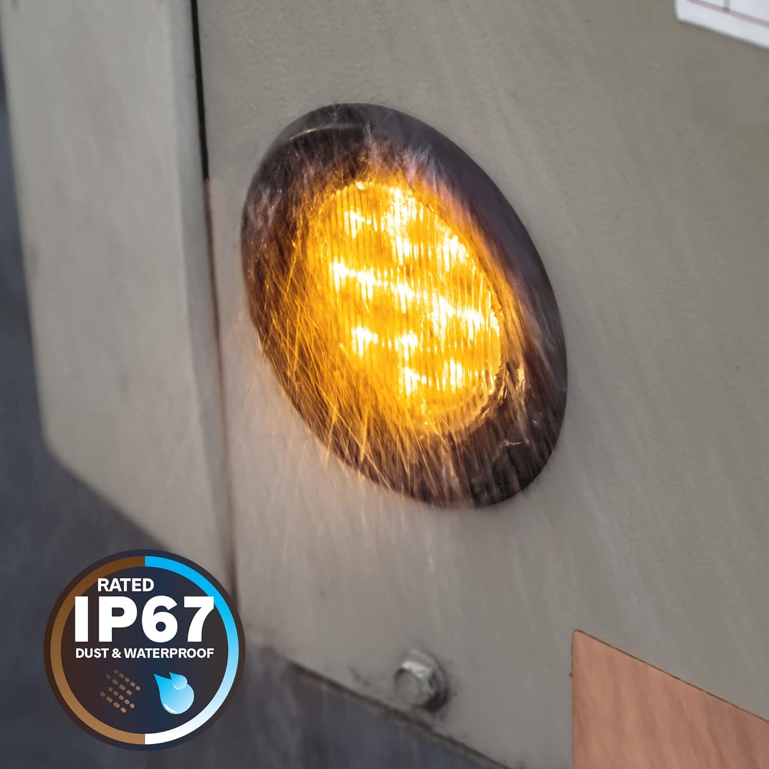 ONLINE LED STORE – Luces de delimitación lateral de 13 LED, redondas, de 6.35cm (padre)., Paquete de 2, Ambar