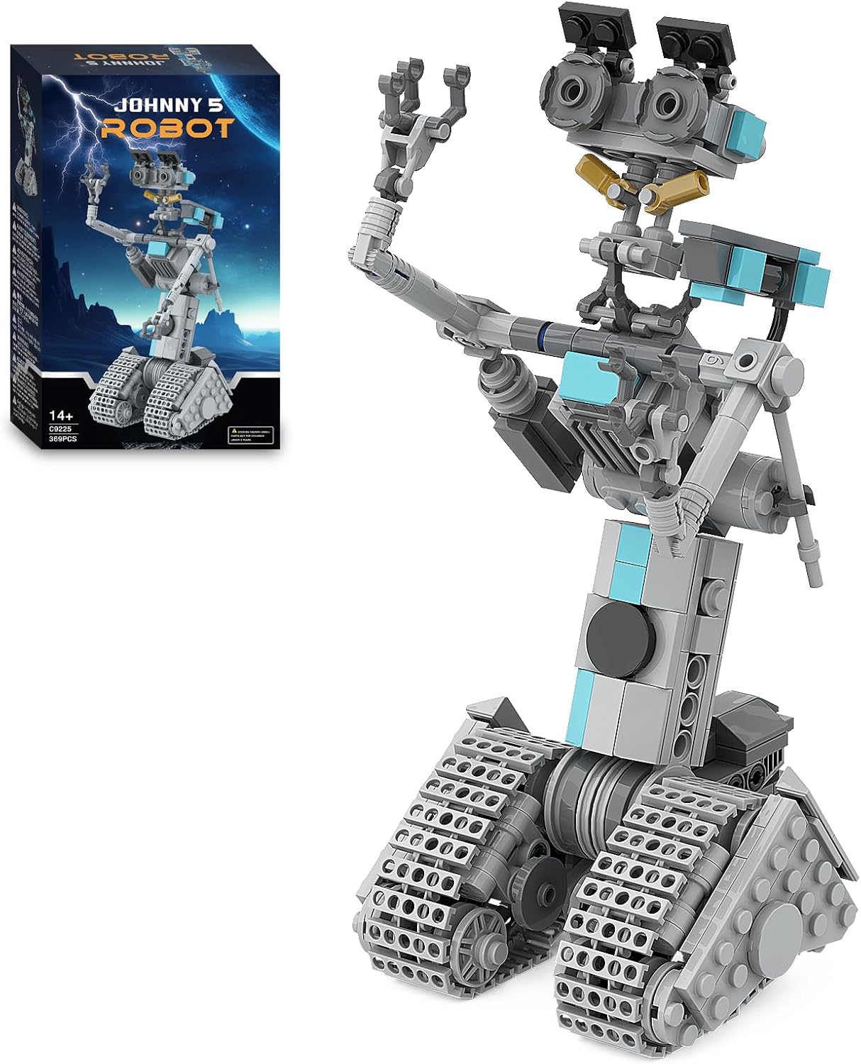Johnny – 5 juguetes de construcción de robots, figuras de circuito abierto corto, kit de construcción de robot, decoración de ladrillos de