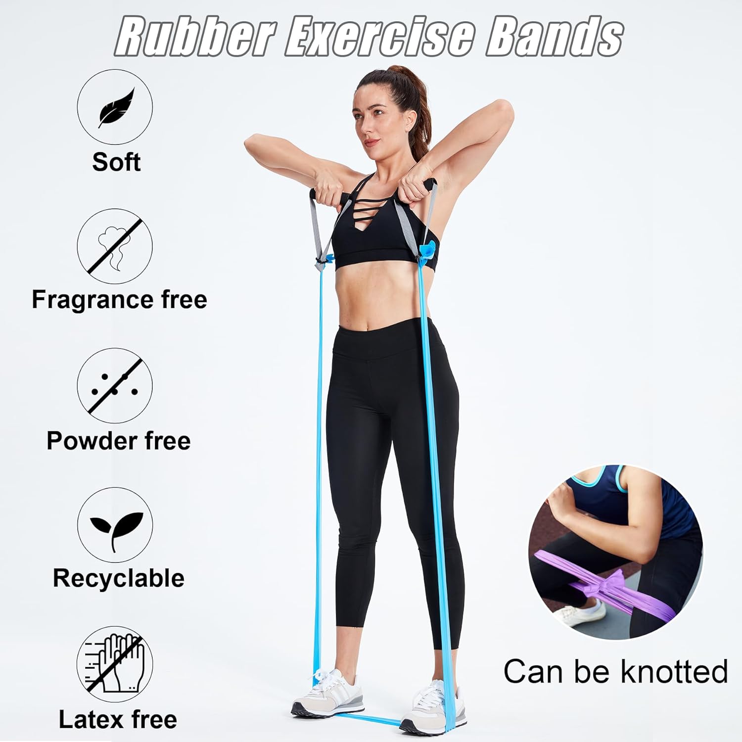 Bandas de resistencia para entrenamiento, bandas de terapia física, bandas elásticas y de ejercicio para estiramiento, adecuadas para