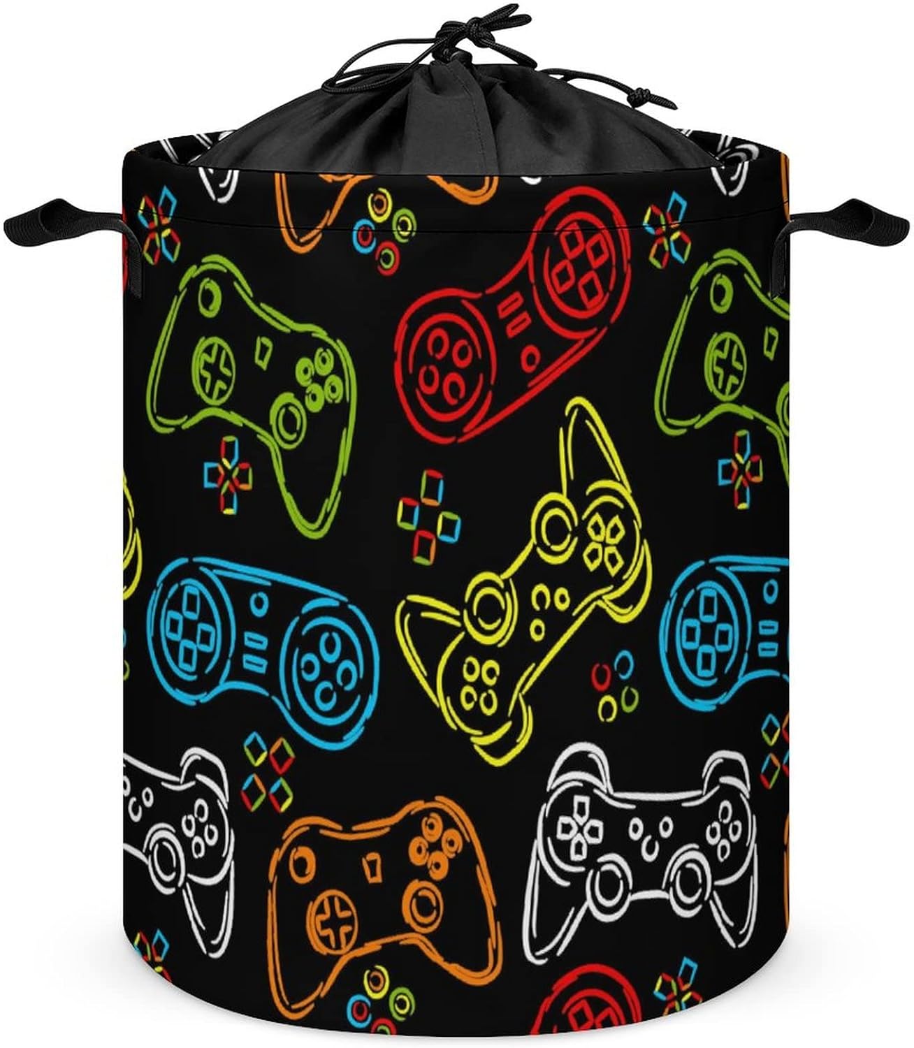 Cesta de lavandería para niños, controlador de juegos, ropa sucia, canasta pequeña para ropa sucia, joystick de neón, plegable, impermeable,