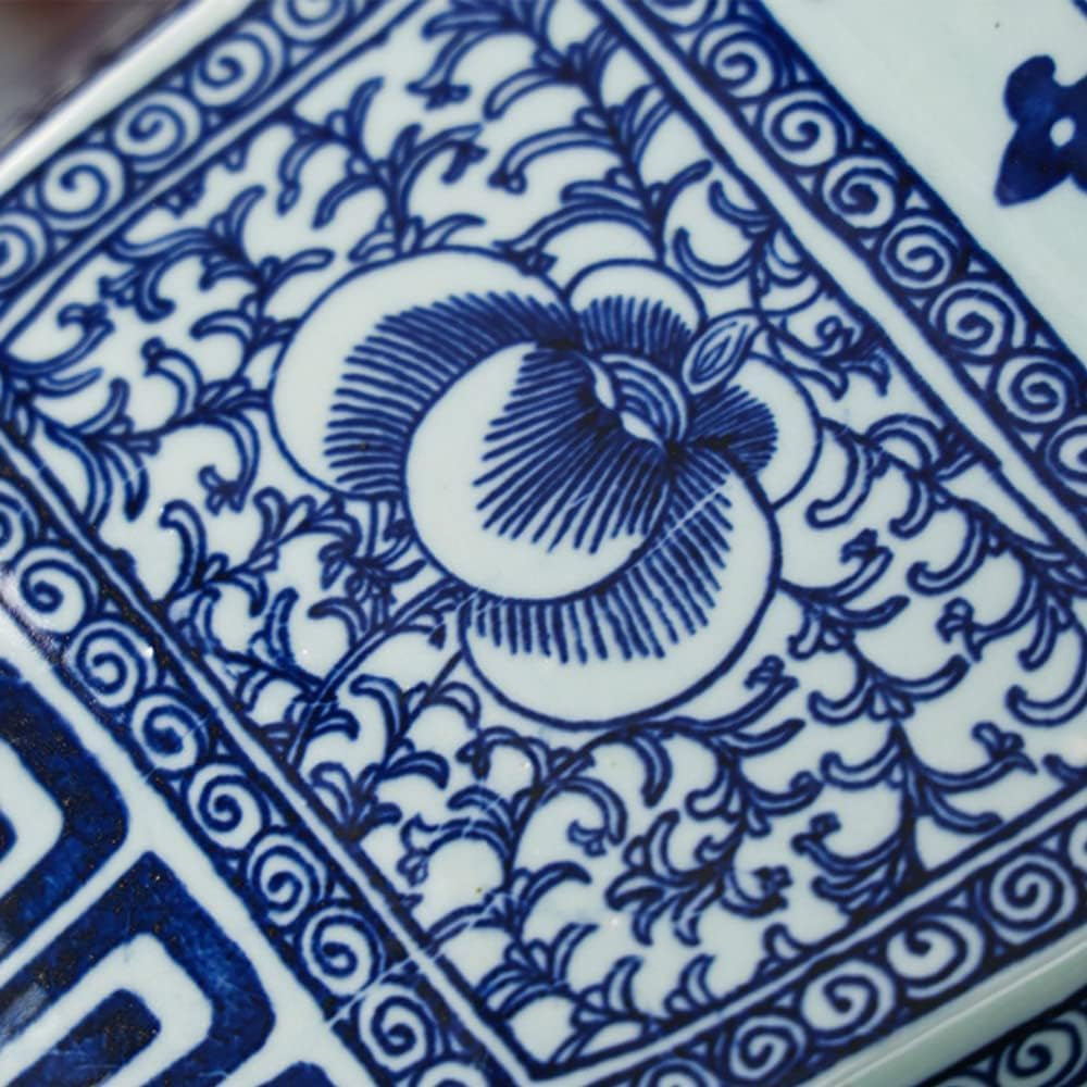 Macetero hexagonal azul y blanco de porcelana Chinoiserie Jingdezhen Jardín para el hogar Jardinera dibujada a mano Patrón de orquídea maceta con