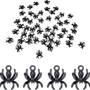 50 cuentas de araña, cuentas de araña de Halloween, aleación de araña negra gótica, cuentas de animales de metal plano para hacer joyas, llavero, 50 cuentas de araña, cuentas de araña de Halloween, aleación de araña negra gótica, cuentas de animales de metal plano para hacer joyas, llavero,
