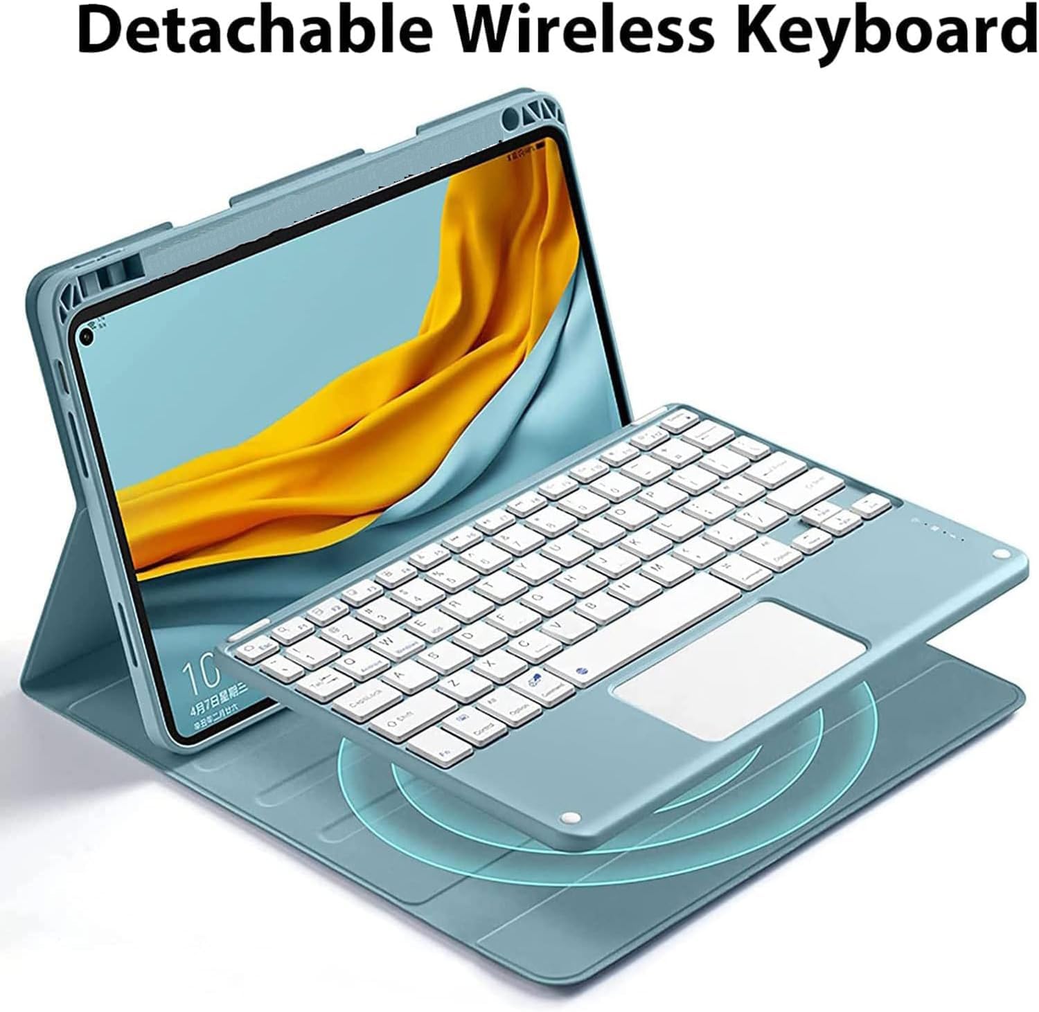 HEUCYL Funda de teclado táctil para Xiaomi Redmi Pad de 10.6 pulgadas 2022, teclado magnético desmontable inalámbrico Bluetooth 7 colores
