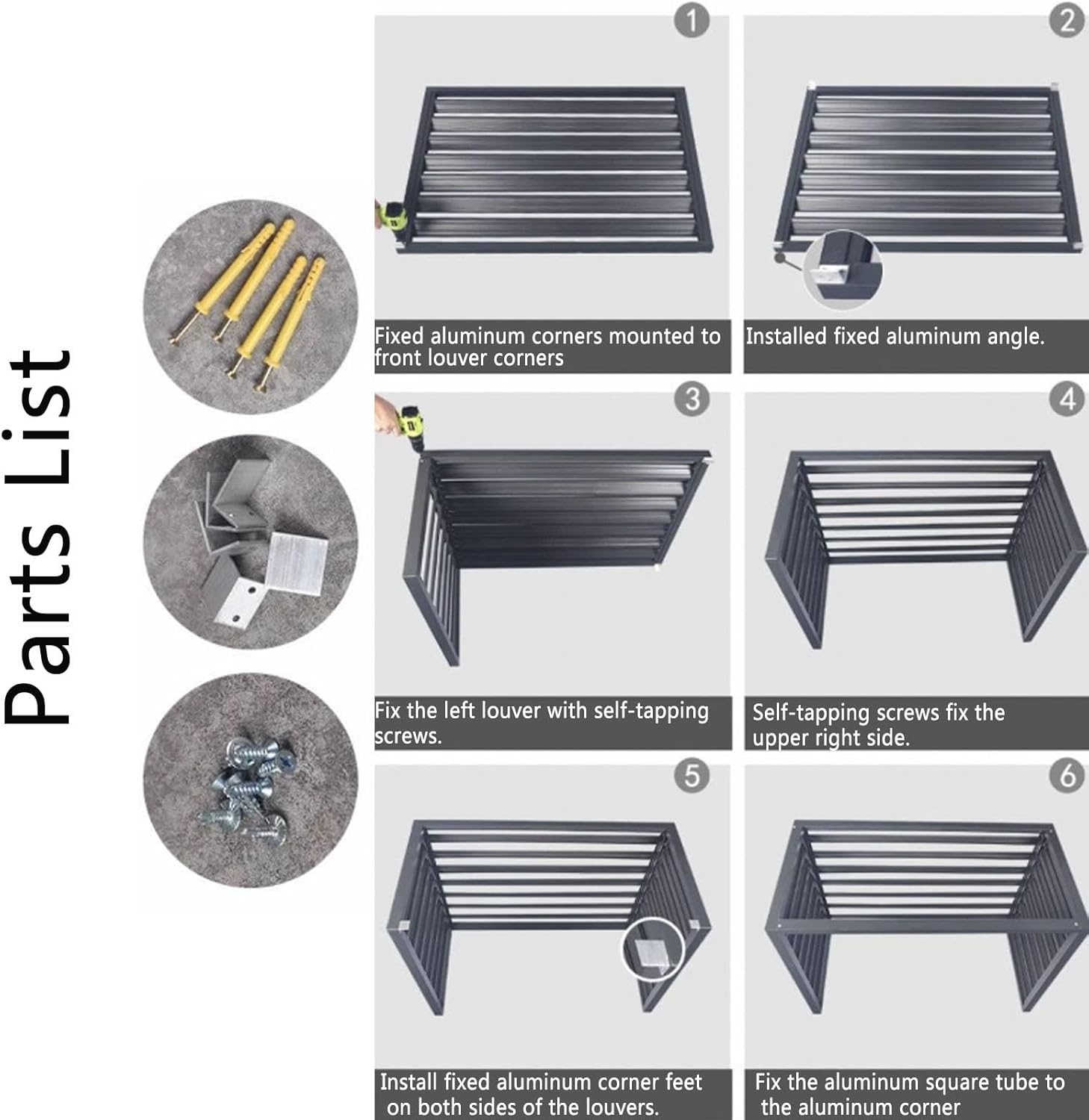 Cubierta de aluminio para aire acondicionado y bomba de calor, mini cubierta de aire acondicionado dividido para unidades exteriores, reducción de