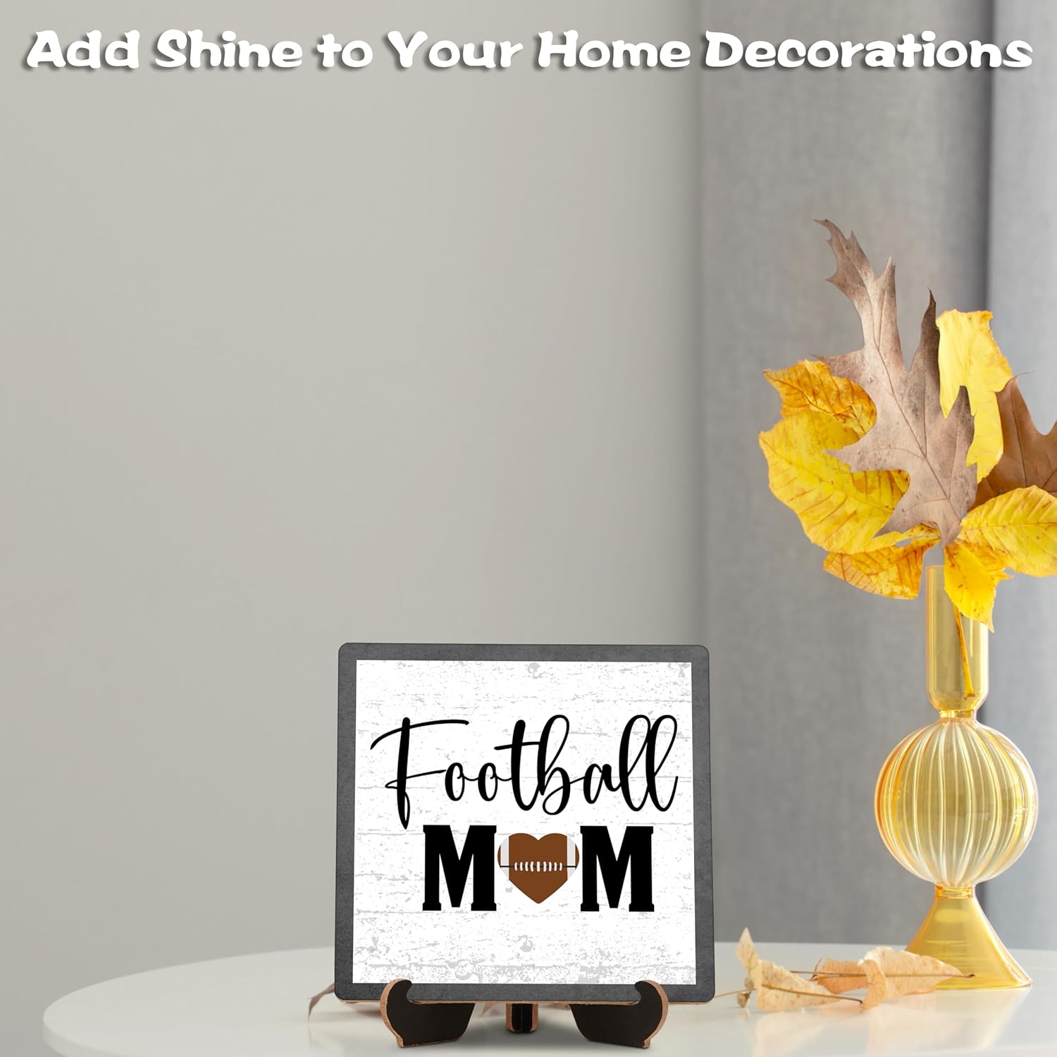 Decoración de mesa de otoño, placa de madera con soporte, letrero de madera decorativo de otoño para el hogar, oficina, sala de estar, suministros