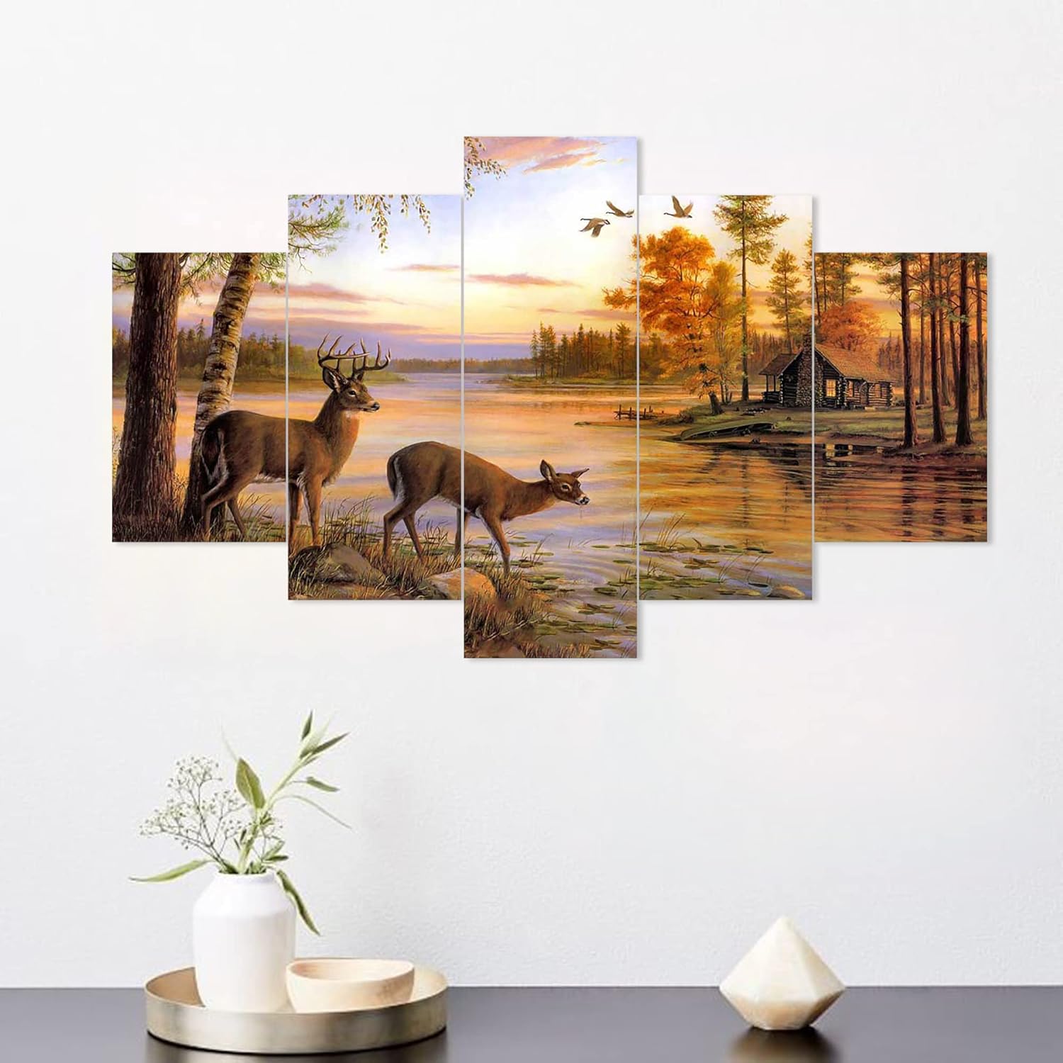 YK CRAFT Set of Five Framed Painting for Wall Decoration, 3D Paintings for Home Decoration, Paintings for Living Room (75 X 43 CM) Q8