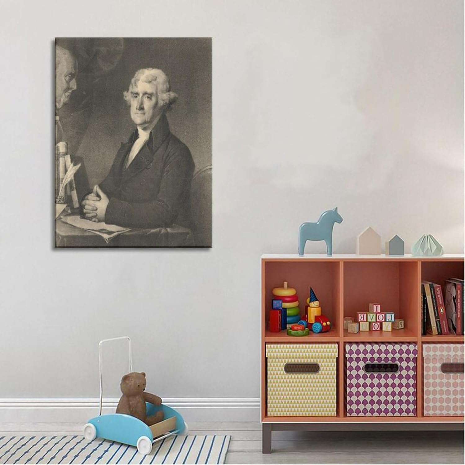 Posterazzi Thomas Jefferson 1743 a 1826 Tercer Presidente de los Estados Unidos y un padre fundador Lienzo Póster Cuadro Moderno Oficina Familiar