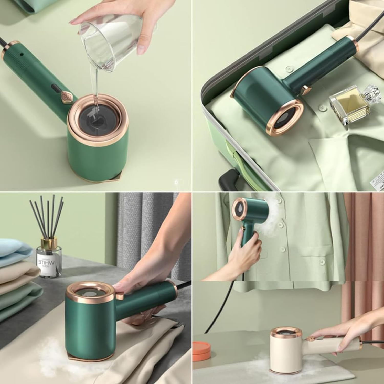 Mini máquina de planchar portátil, mini plancha de vapor de viaje, vaporizador de mano para ropa, precalentamiento rápido, planchado en seco a