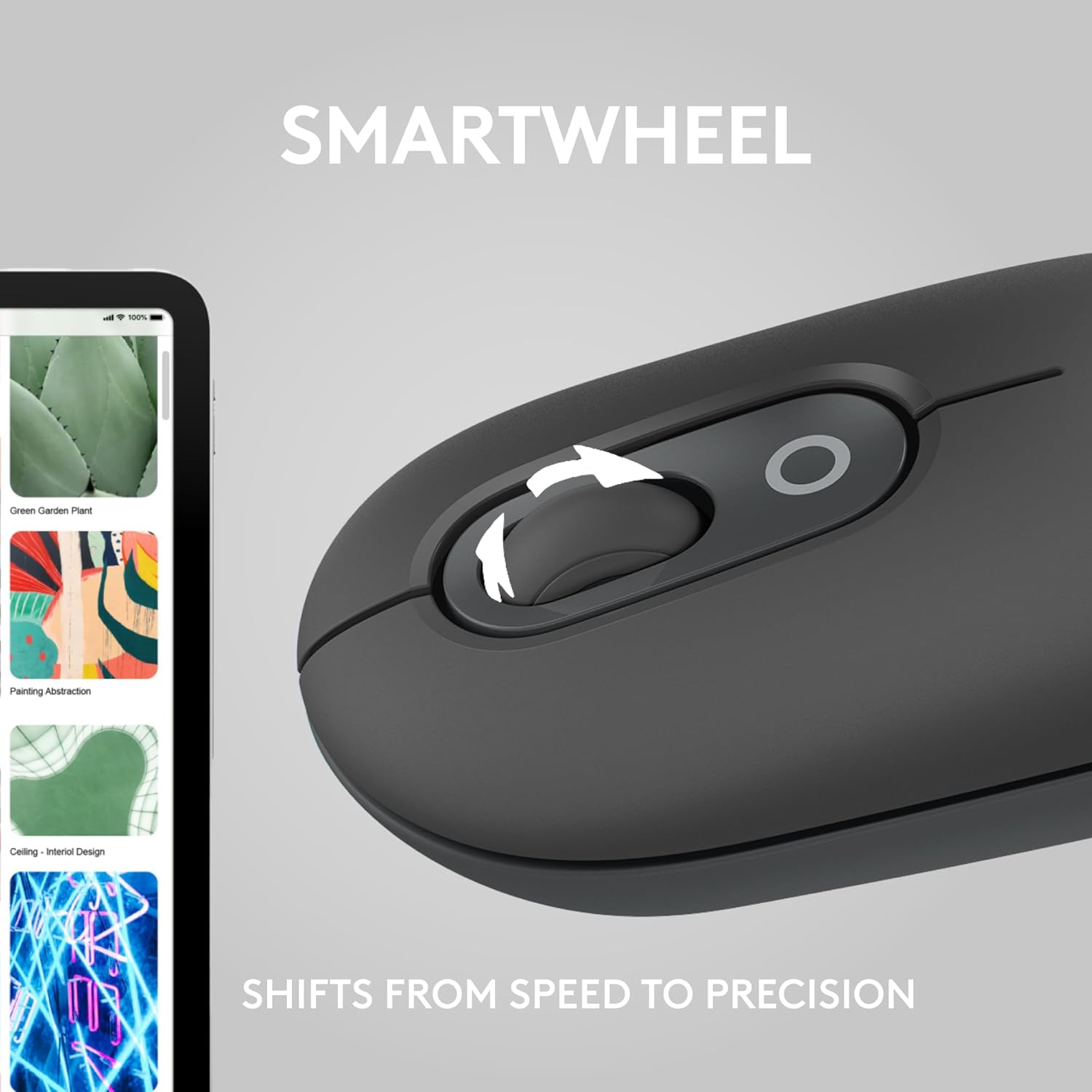Logitech Ratón POP inalámbrico con emojis personalizables, tecnología SilentTouch, desplazamiento de precisiónvelocidad, diseño compacto, Bluetooth,