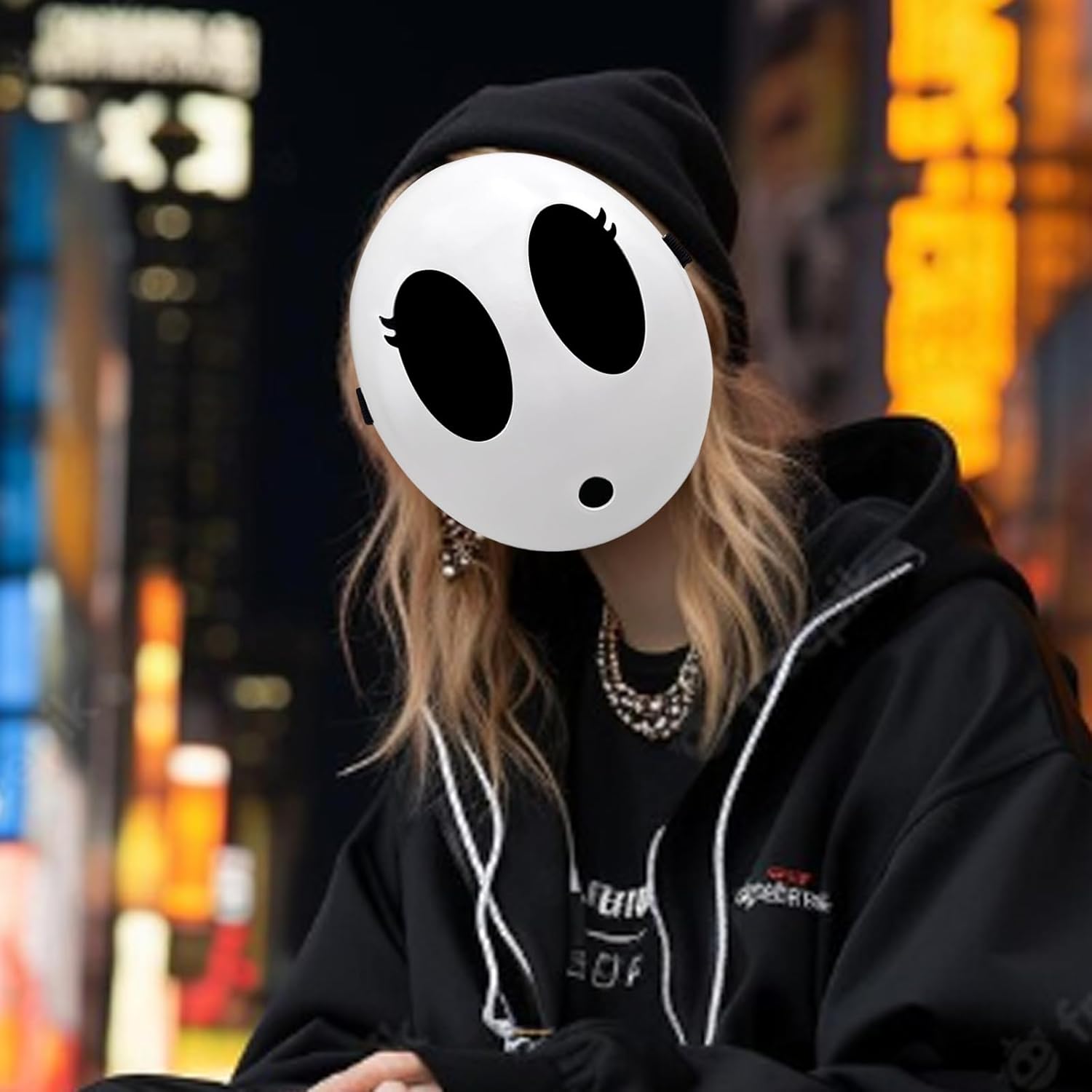 Máscara de chico tímido, máscara de anime blanca, máscara de Halloween, máscara divertida para disfraz de Halloween, accesorios de cosplay