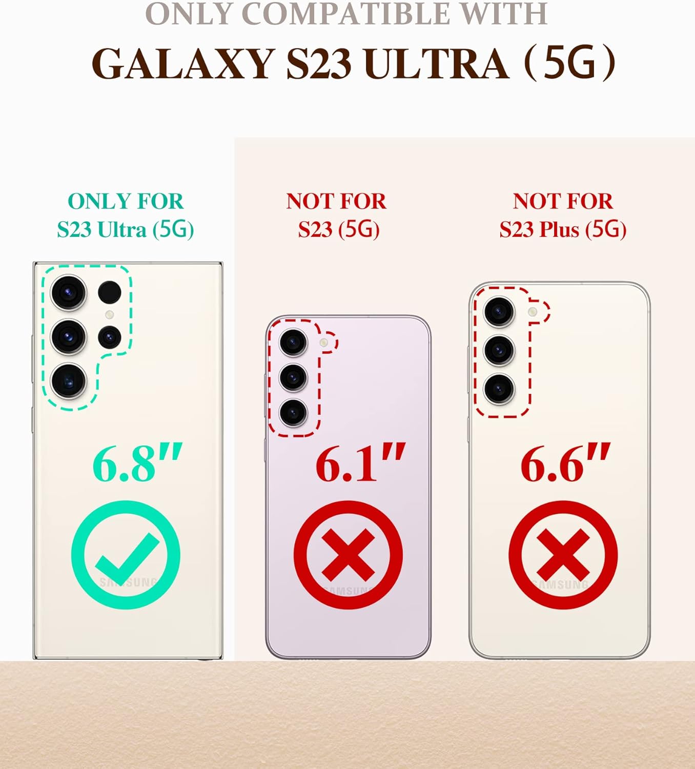 GVIEWIN Funda para Samsung Galaxy S23 Ultra 5G de 6.8 pulgadas, protector de pantalla integrado + protector de lente de cámara 2 marcos frontales de