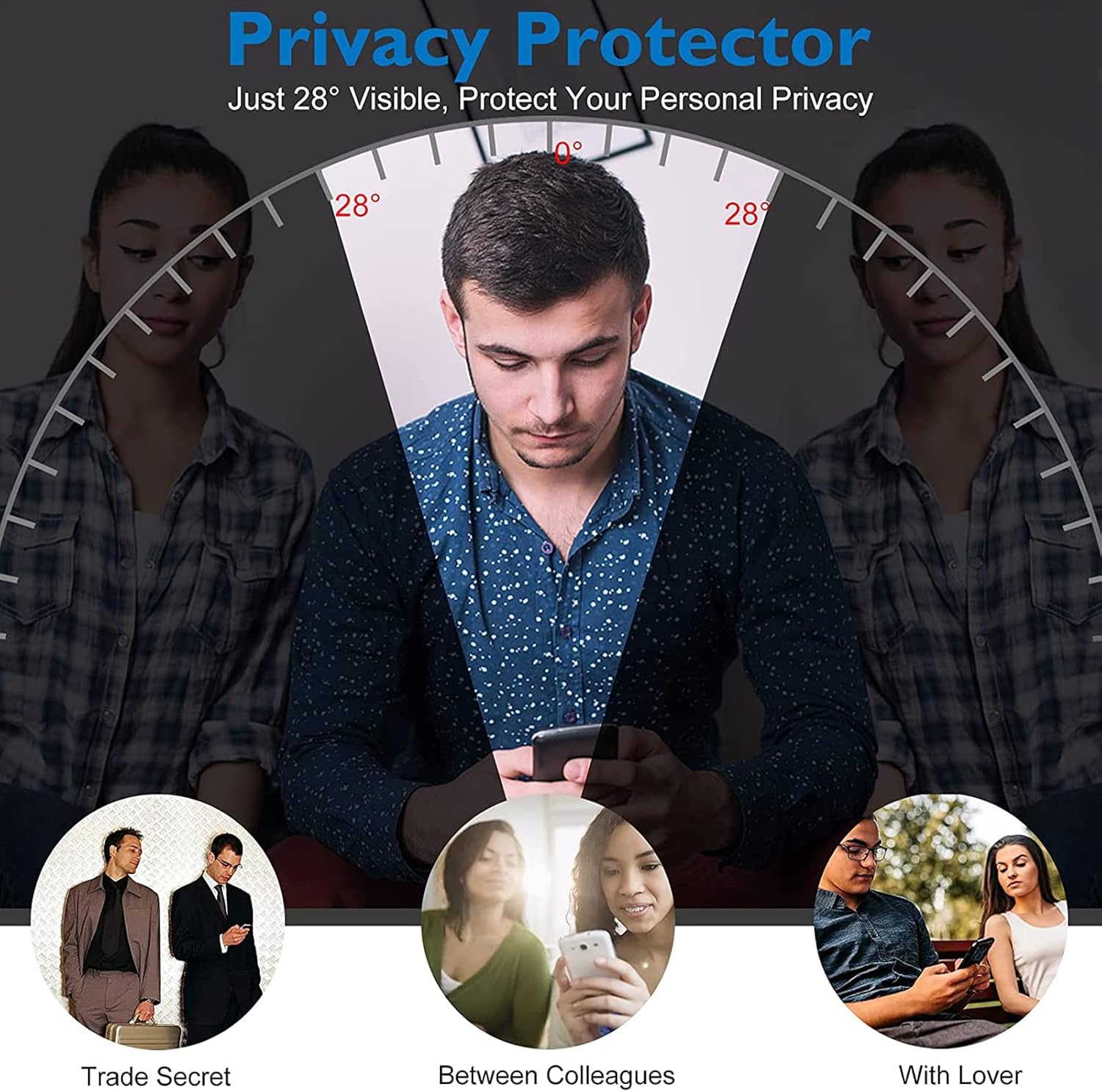Maxwolf Paquete de 2 Protector de pantalla de privacidad para Samsung Galaxy S23 Ultra 5G, antiespía 3D borde curvado 9H, dureza antiarañazos,