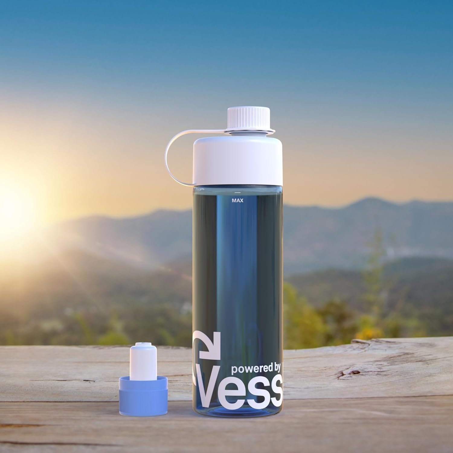 Kit de iniciación de energía de antorcha mezcla de bebida energética sin azúcar, mezcla de bebida con cafeína, botella reutilizable, seis tapas, 3
