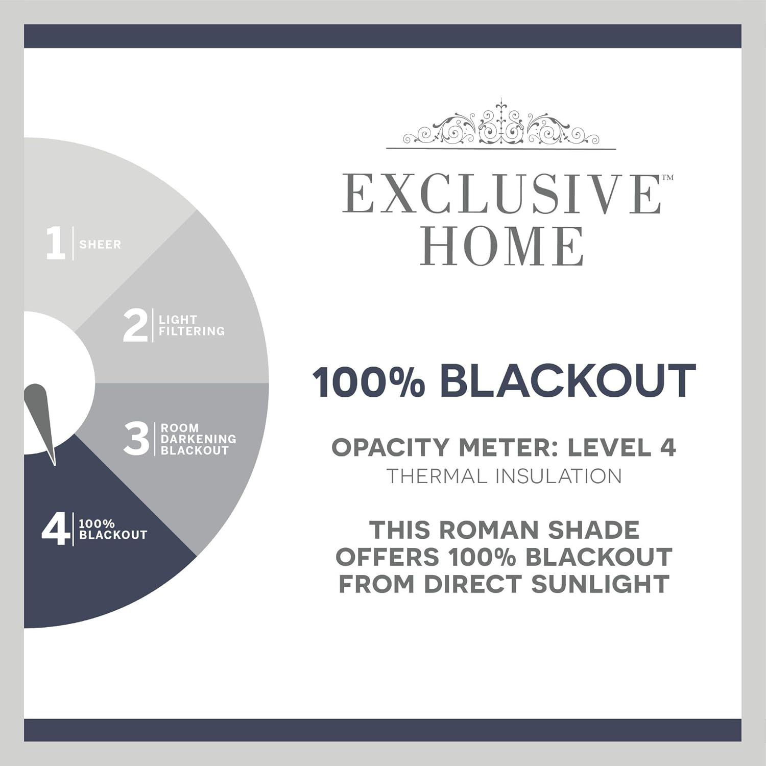 Exclusive Home – Persiana Acadia total blackout estilo romana, 27×64, gris
