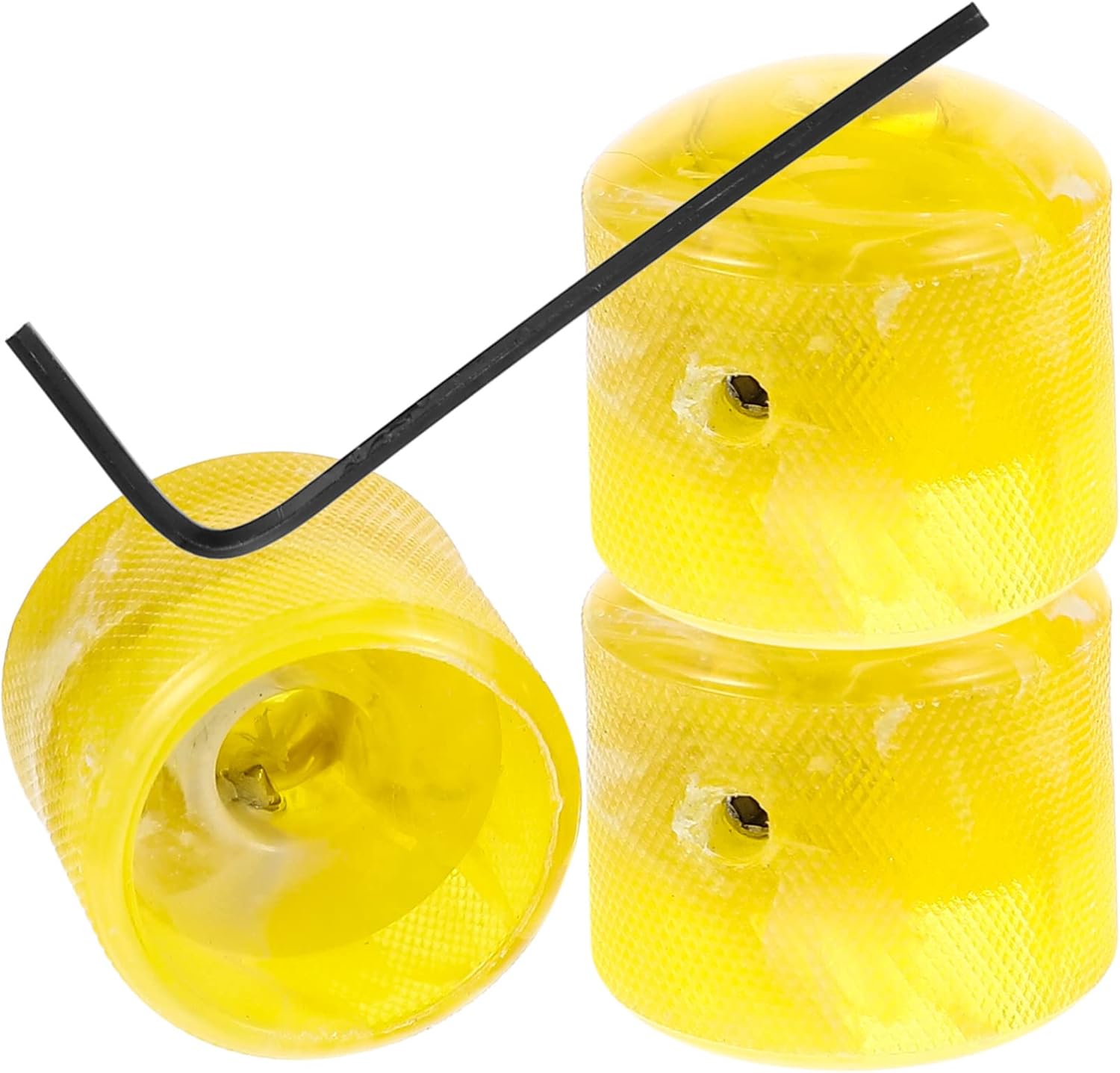 FOMIYES Perillas negras musicales, 3 pomos giratorios para guitarra, perillas de control de potenciómetro de guitarra eléctrica, 1 juego de pomos de