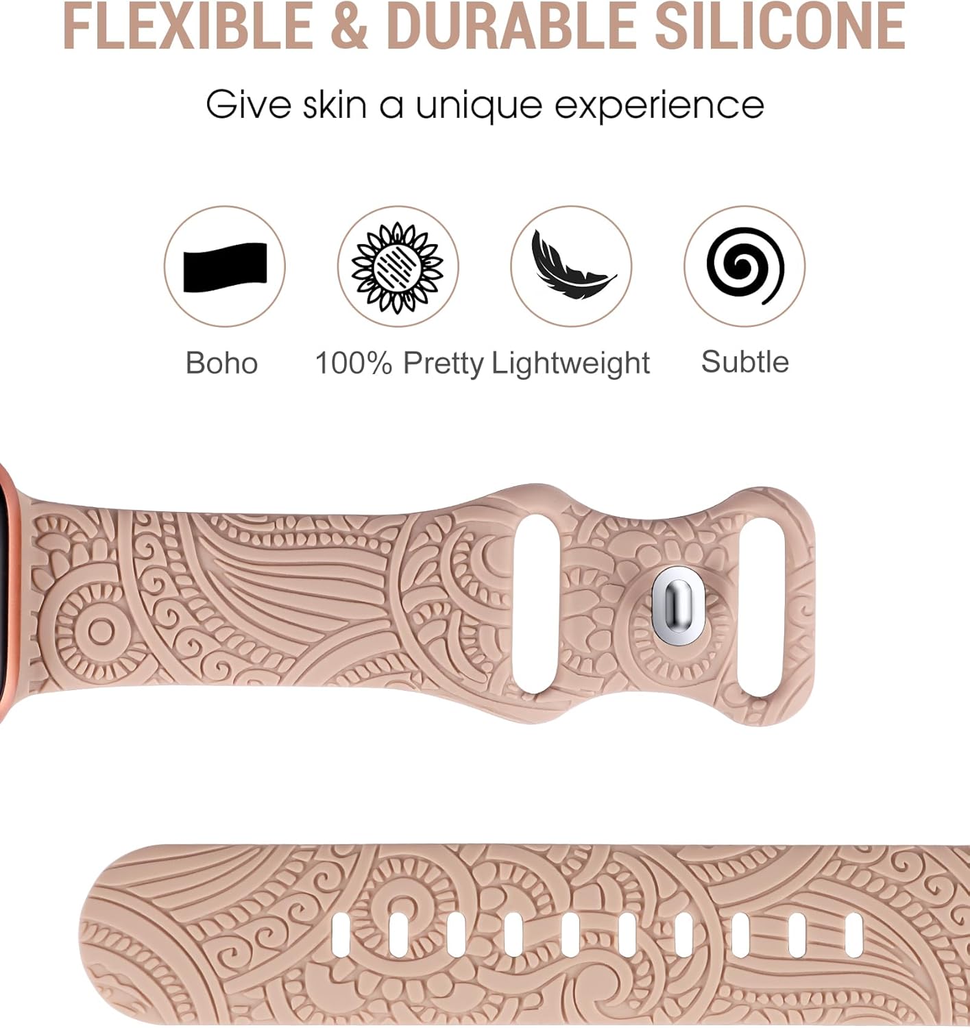 TOYOUTHS Correa de reloj compatible con Apple Watch Band de 1.61, 1.57, 1.49, 1.49, 1.49 pulgadas, correa deportiva de silicona suave y elegante de