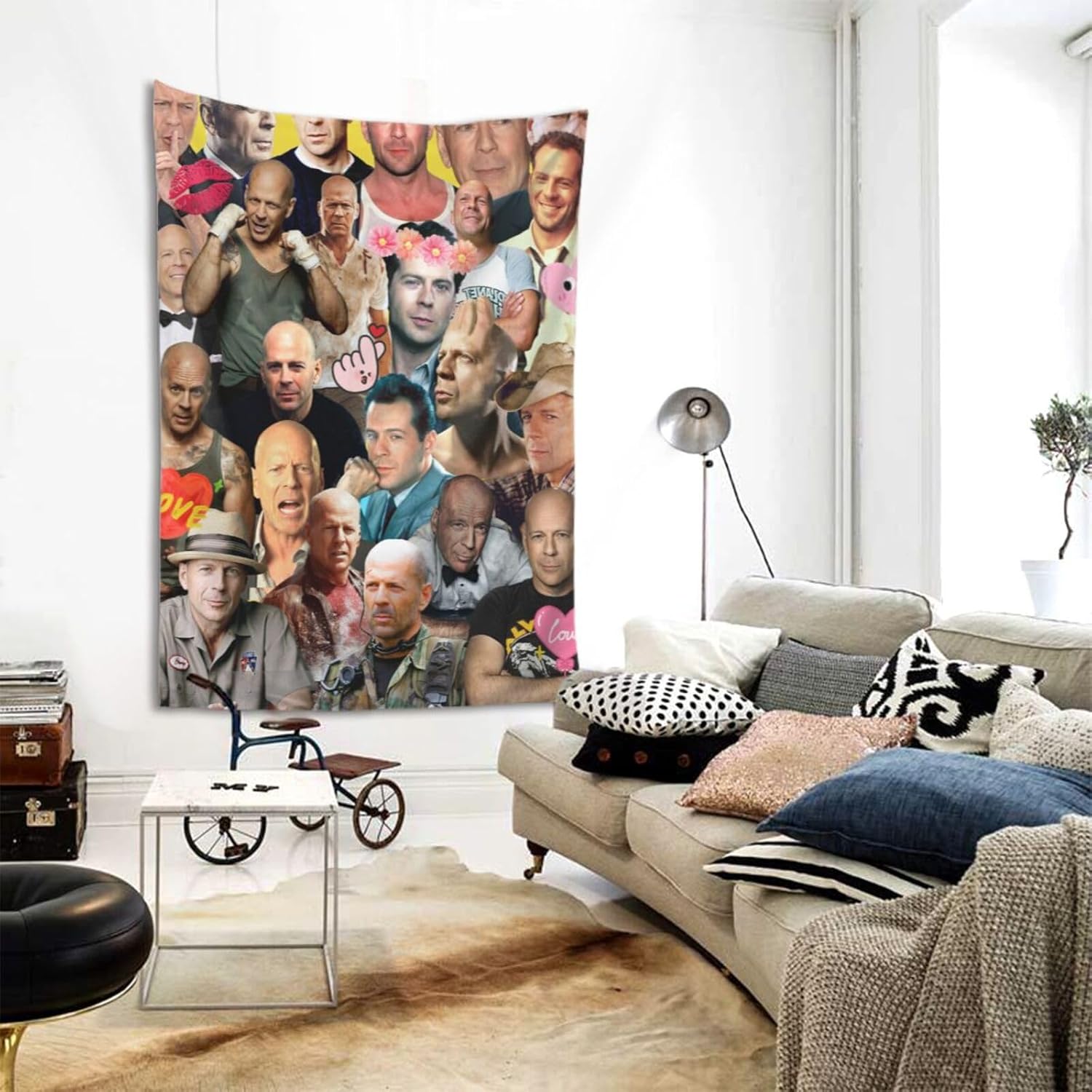 zyqubaw Tapiz de Bruce Willis para colgar en la pared, póster para dormitorio, sala de estar, decoración de dormitorio universitario, habitación,
