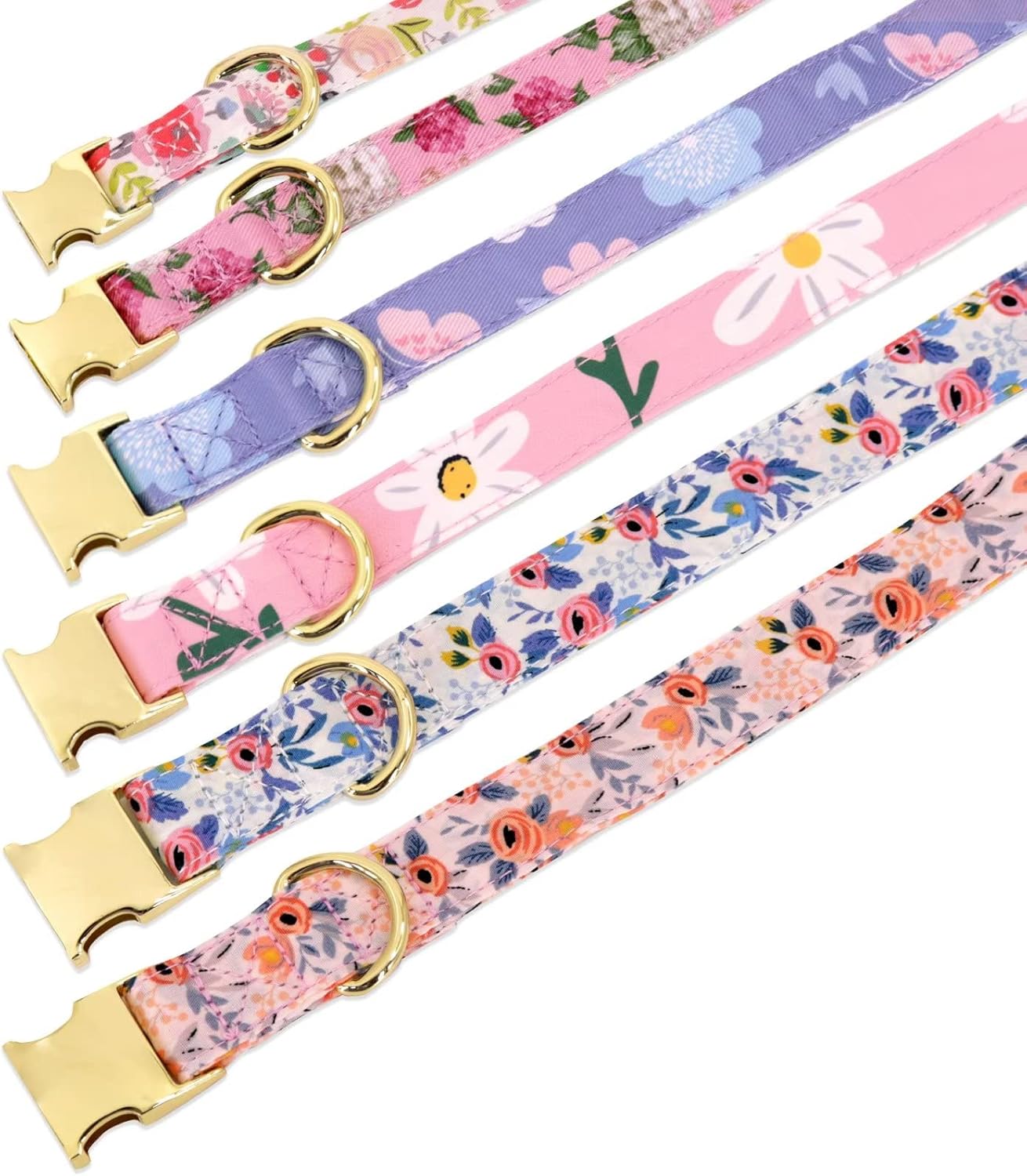 Beirui Lindo juego de collar y correa para perras hembras, collar floral de perro con flor para perros pequeños, medianos y grandes, talla XS cuello
