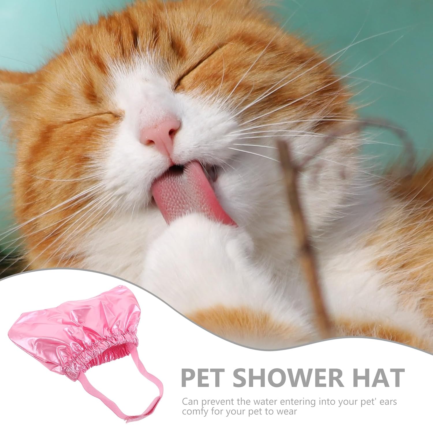 VILLCASE Gorro de ducha para perros y gatos, gorro de ducha para mascotas, cubiertas para orejas de perro que sobresalen para baño, protección para