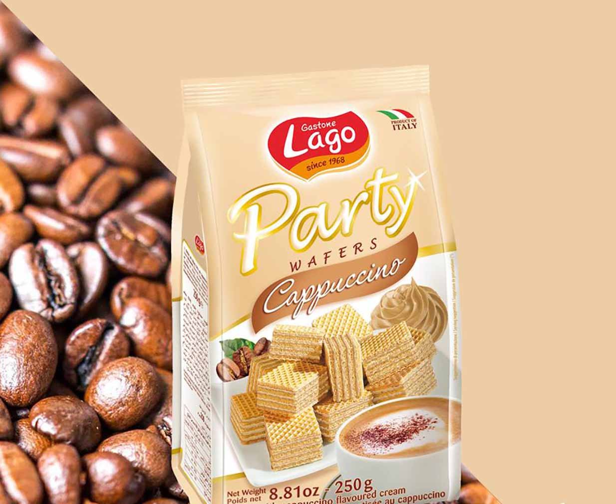 Gastone Lago Party Variety Wafers – Relleno de crema de 8.82 onzas, 8.82 oz (paquete de 2) (Dulce de Leche  Cappucino, paquete de 2)