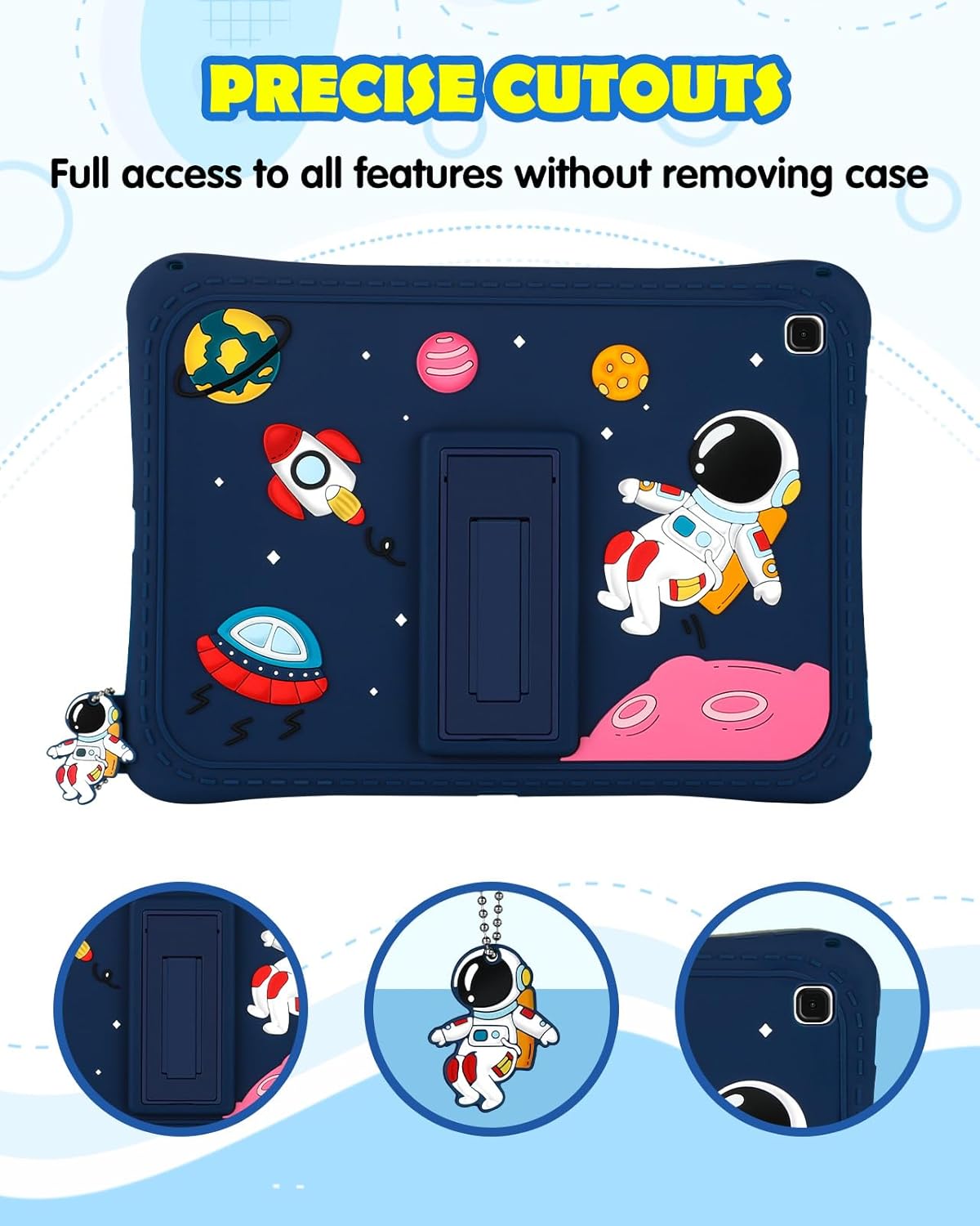 Gurgitat Funda para Galaxy Tab S6 Lite para niños, Tab S6 Lite 2021 con soporte, diseño de dibujos animados espaciales para hombres espaciales, con