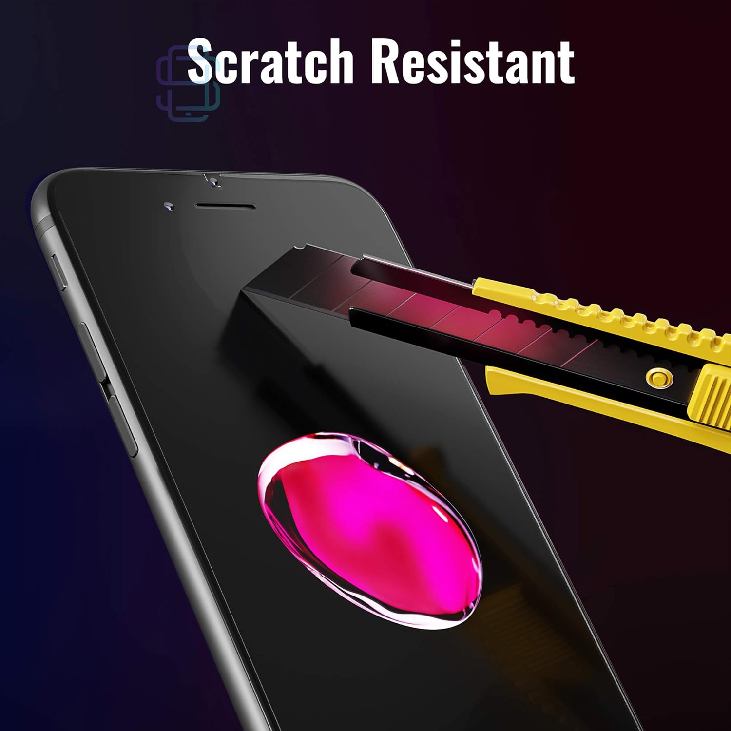 Protector de pantalla para iPhone 87 (paquete de 2) con kit de instalación fácil de alinear automáticamente, vidrio templado para iPhone 8, 7 (4,7