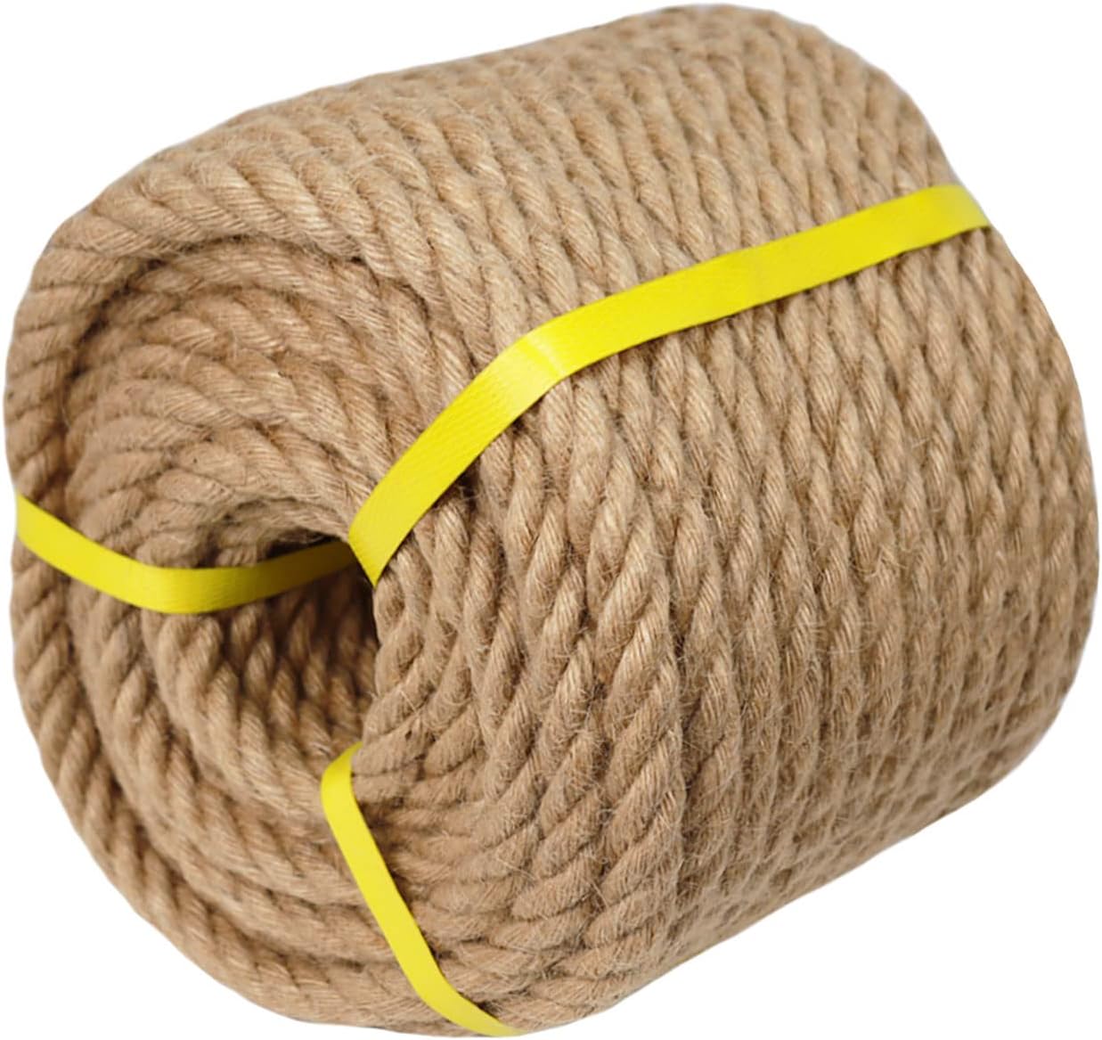 Cuerda de yute natural, 34 pulgadas x 50 pies, cuerda de cáñamo gruesa, cuerda de manila trenzada para hamaca, barandilla, manualidades, decoración