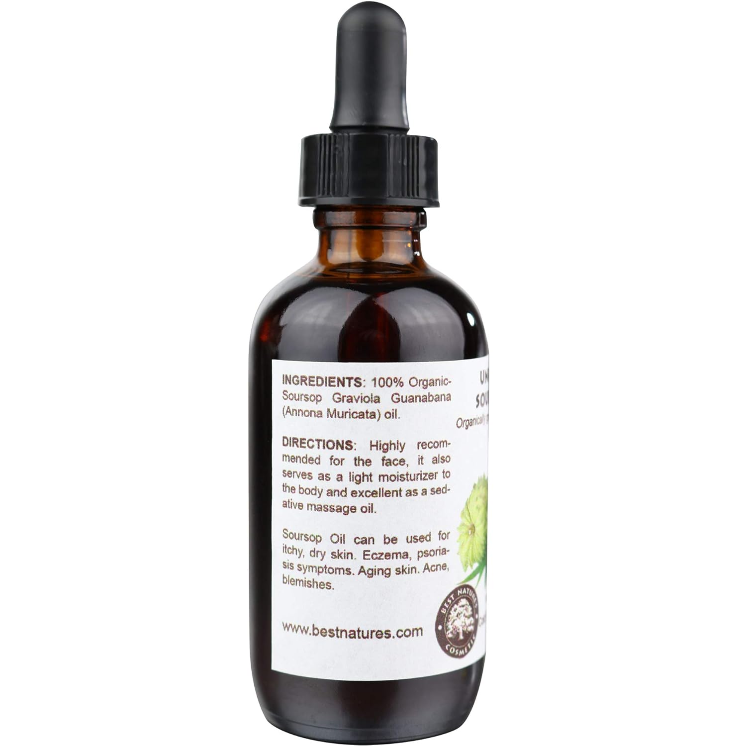 Best Nature’s Cosmetics Aceite de guanábana virgen graviola guanábana (orgánico, sin diluir, sin refinar) (4oz)