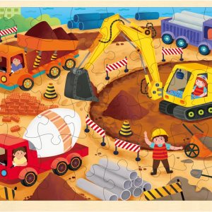 Rompecabezas de 48 piezas para niños de 4 a 8 años, cada pieza es única, rompecabezas de madera para sitios de construcción para niños y niñas de 3, Rompecabezas de 48 piezas para niños de 4 a 8 años, cada pieza es única, rompecabezas de madera para sitios de construcción para niños y niñas de 3,