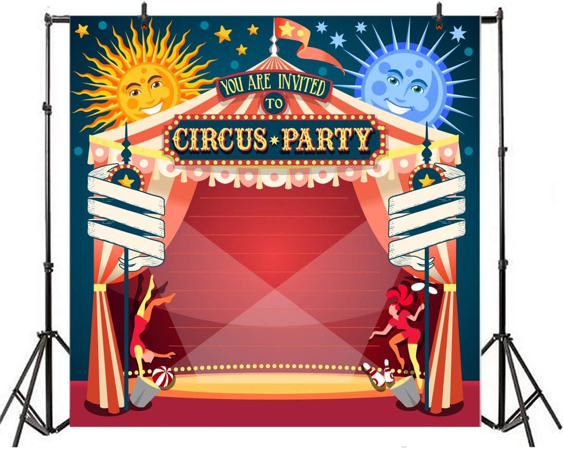 Yeele – Fondo de fiesta de circo para fotografía, Carnaval, Acróbata, Márabe, Foto, Decoración para fiestas, telón de fondo para chico, niña,