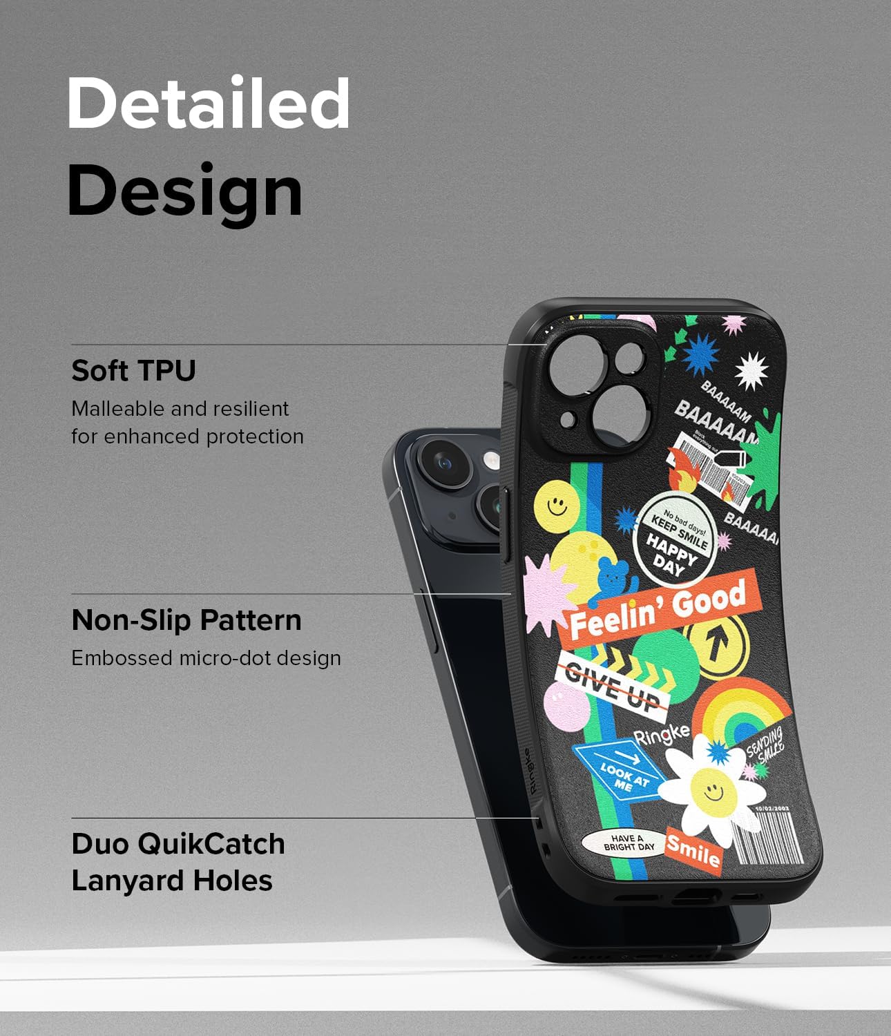 Ringke Onyx Se siente bien en la mano Funda compatible con iPhone 15, tecnología antihuellas, antideslizante, agarre mejorado, a prueba de manchas,