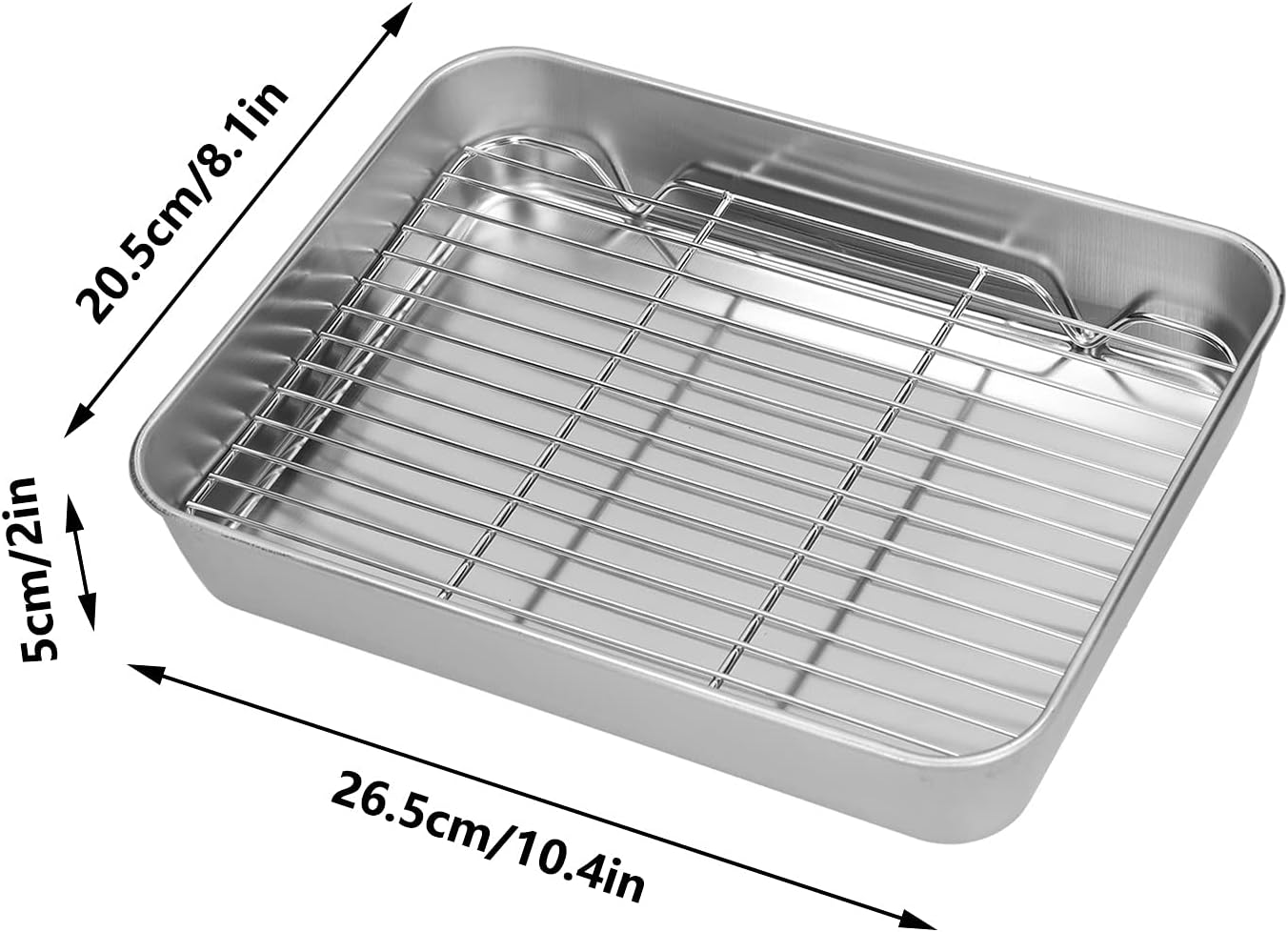 Sartén para asar con estante para hornear, bandejas planas para hornear japonesas refrigeradas más oscuras, bandejas rectangulares para asar con