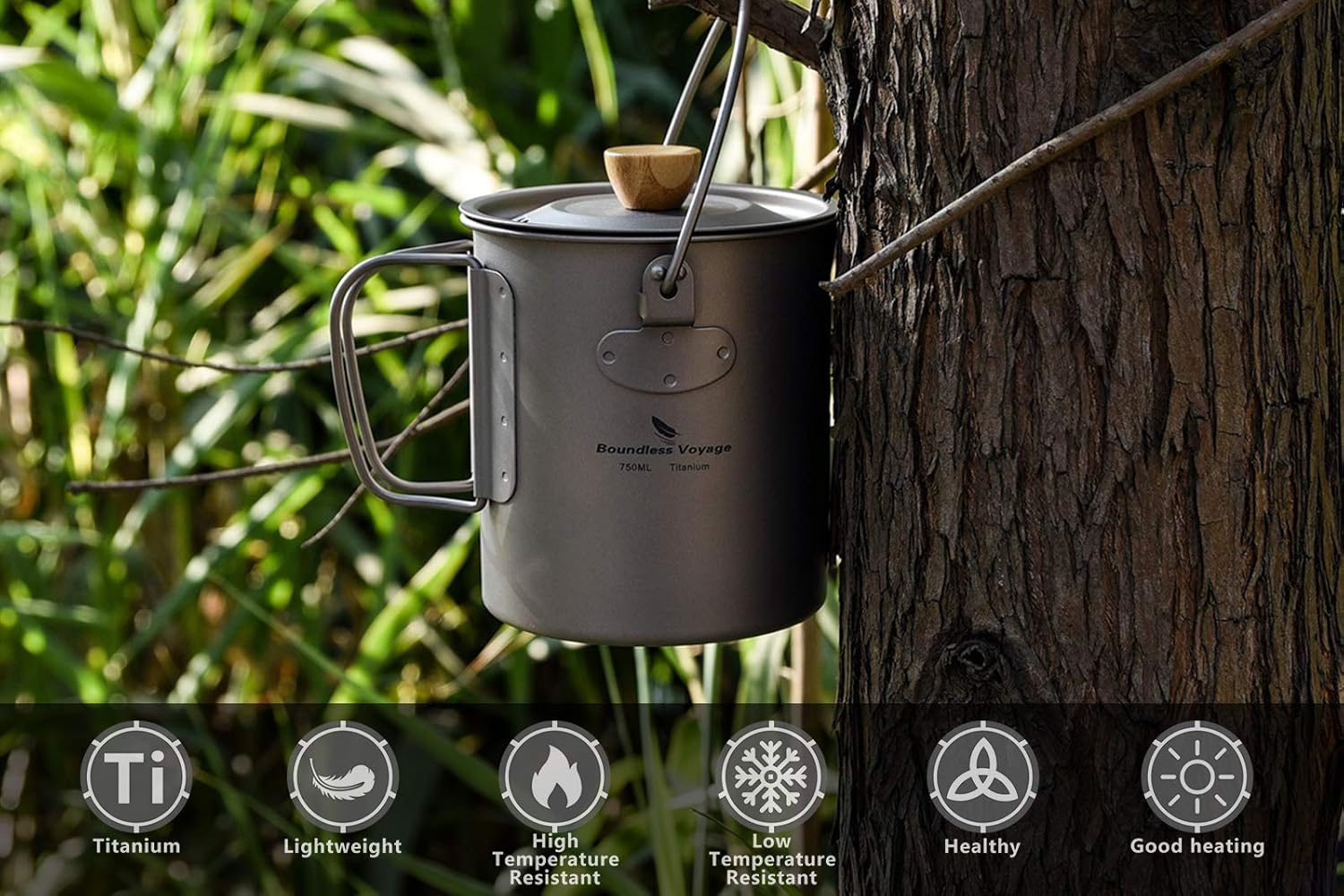 Boundless Voyage Taza de café de titanio con tapa, 25.4 fl oz  30.4 fl oz, olla de prensa francesa, 2530 fl oz, taza de campamento con filtro, olla