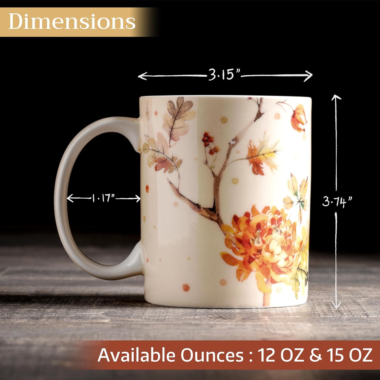 Maison d’ Hermine – Taza de café de porcelana fina Kelim con asa para bebidas calientes, café, capuchino, café con leche, cacao, té, perfecta para