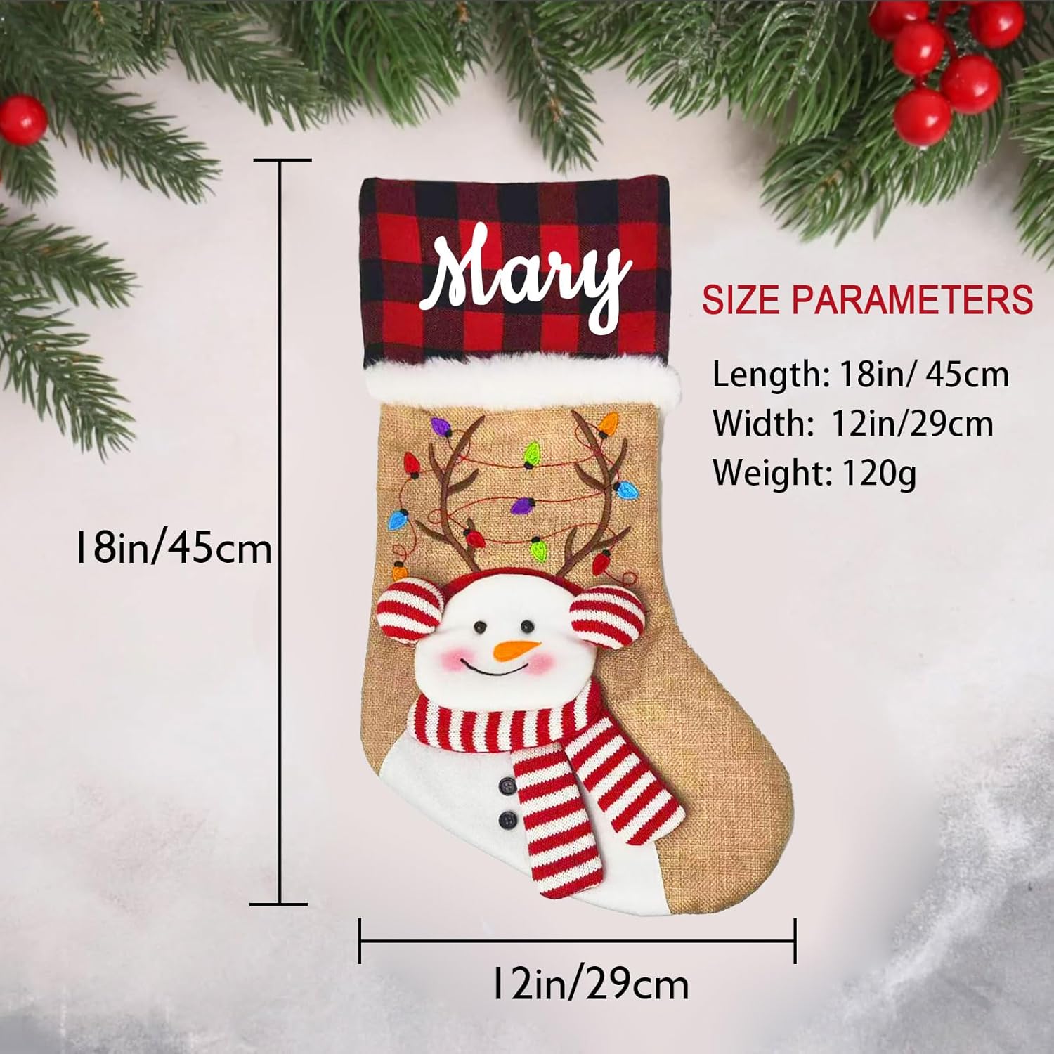 Calcetín de Navidad personalizado con nombre, medias de Navidad personalizadas, regalos de decoración de Navidad personalizados para familiares y