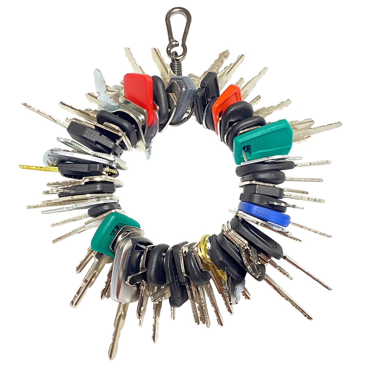 (72) Heavy Equipment Key Set Compatible with John Deere Case Caterpillar Komatsu JCB Wacker Neuson Kubota Bobcat JLG Genie Volvo Kobelco Doosan