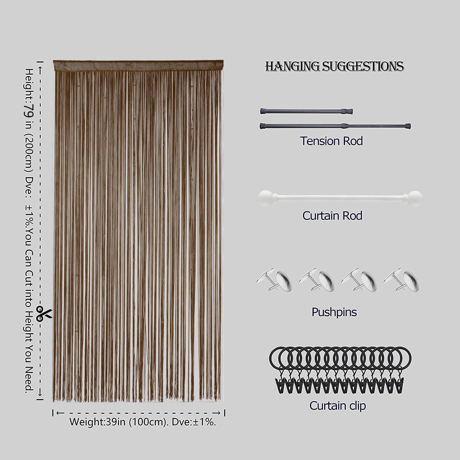 Cortinas de cuerda para sala de estar, con cuentas de perlas, flecos y borlas, para puertas