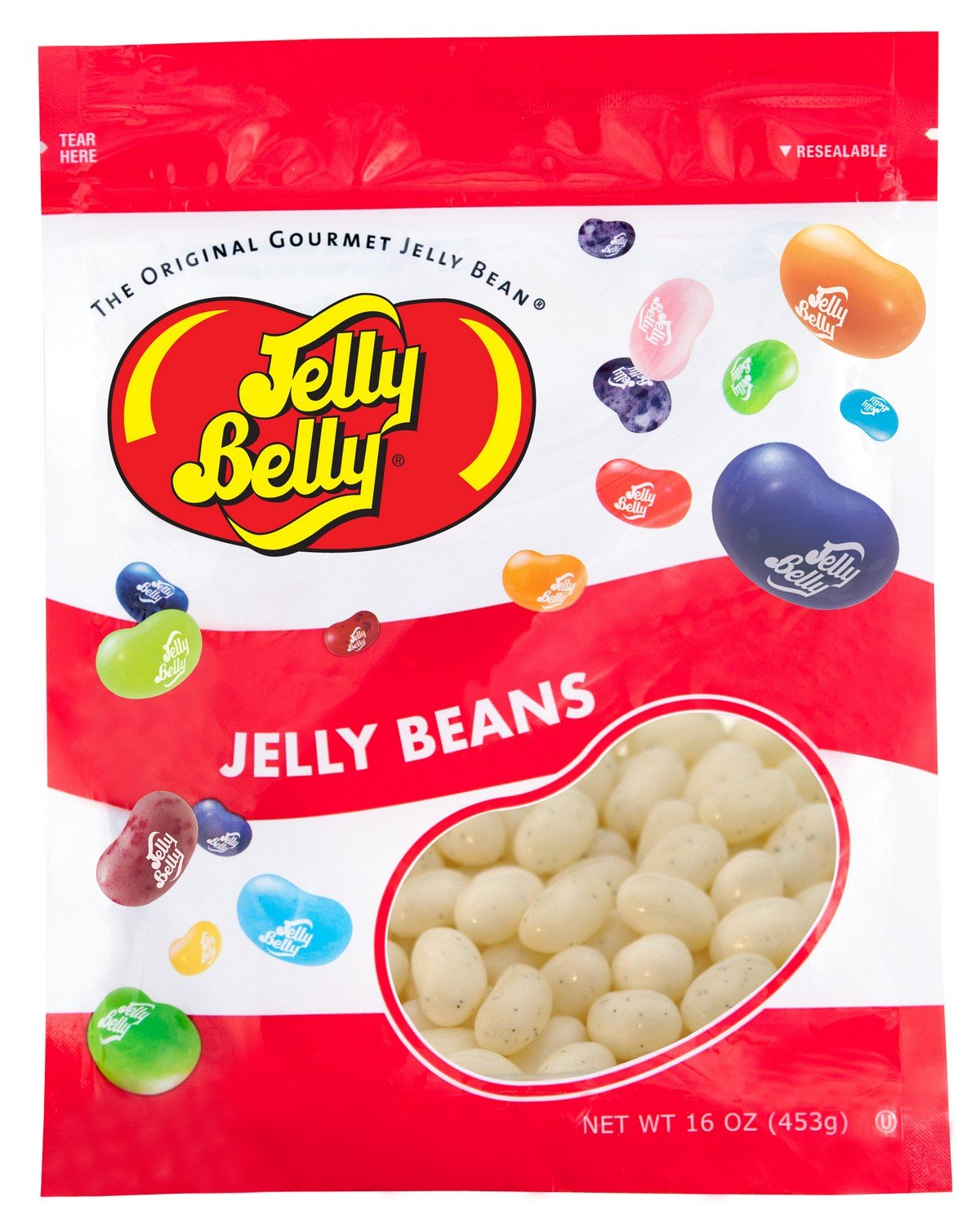 Jelly Belly – Gomitas sabor a vainilla francesa, bolsa resellable de 1 libra (16 onzas), auténticas y oficiales, directamente de la fuente
